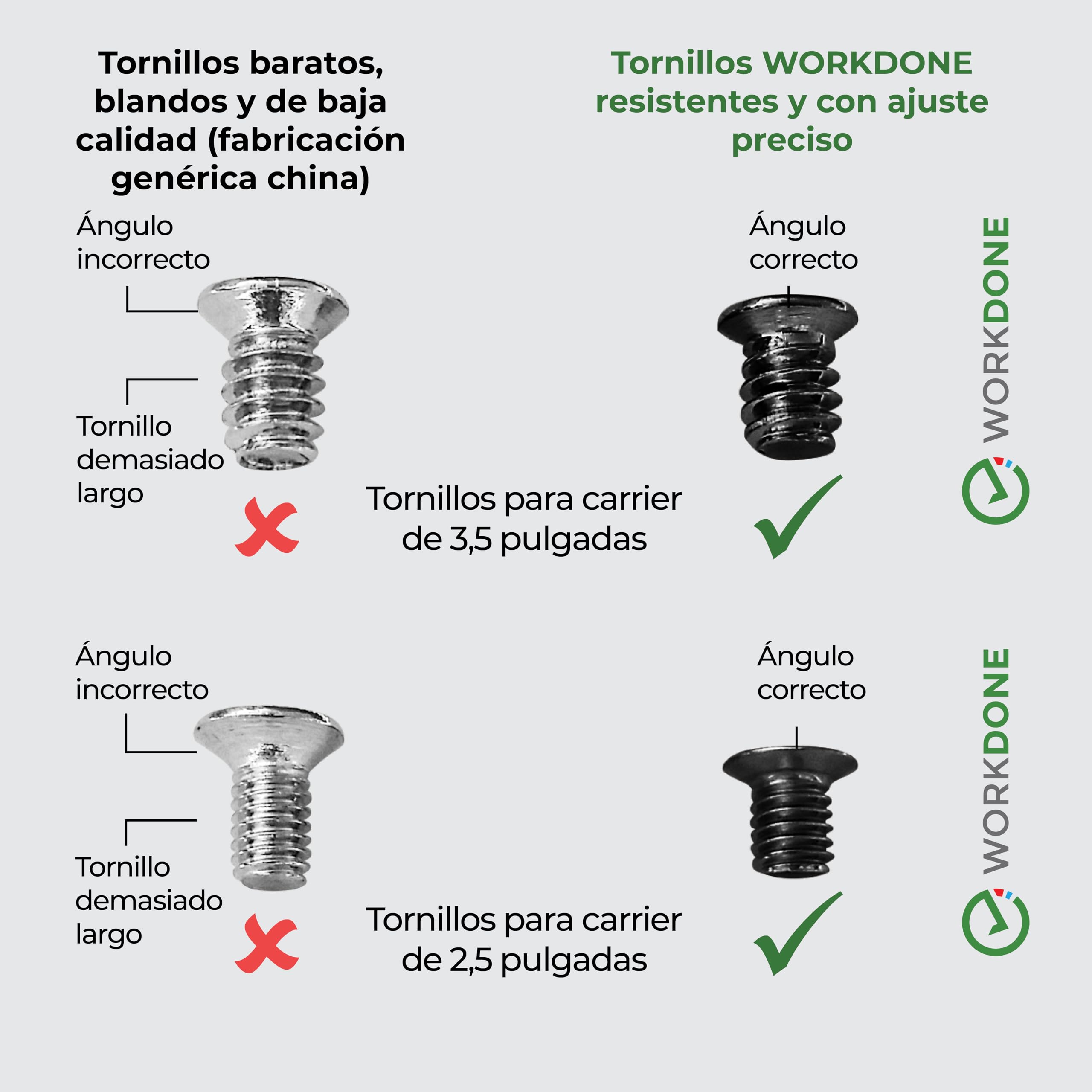 WORKDONE Paquete 2 Portaunidades Caddy 2.5” Compatible con DELL PowerEdge -14.ª G. R440 R640 R740 R740xd R840 R940 DXD9H - SAS NVMe Bandeja de Rail - Soporte Conexión en Caliente - Fácil Instalación