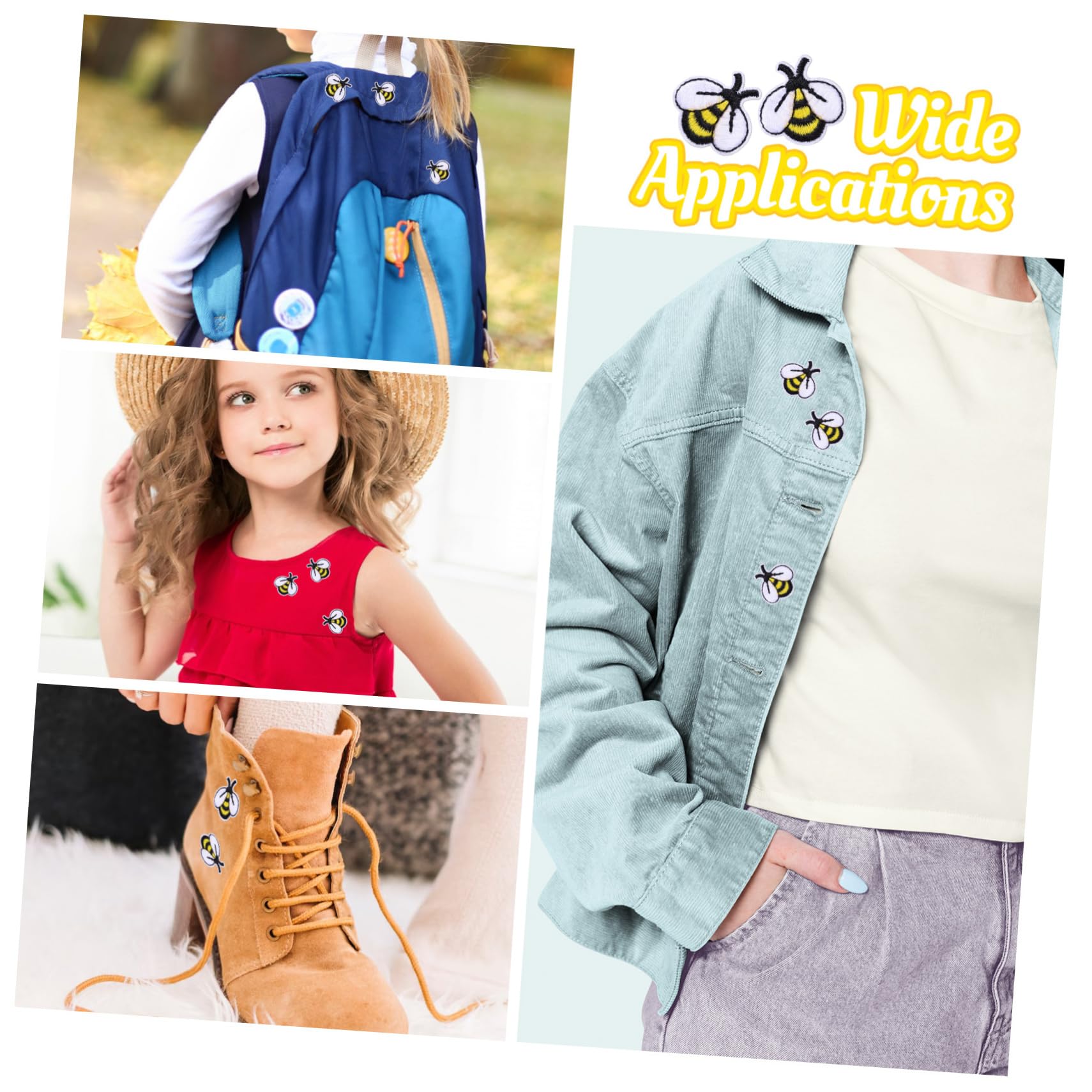 20 Pezzi Toppe Termoadesive Ape Ricamate, Applicazioni Tessuto per Abbigliamento e Borse, Decorazioni Personalizzate per Jeans e Accessori Artigianali