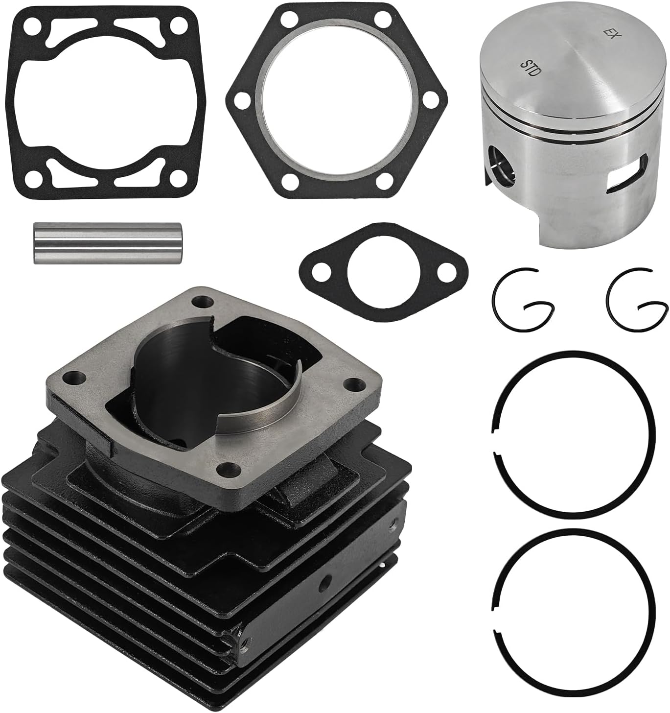 14532-G1 Top End Rebuild Kit Cylinder & Piston Fits For 1976-1988 EZGO 2 Cycle Gas Golf Cart with 244cc EC25-DS EC25-2PG Engine