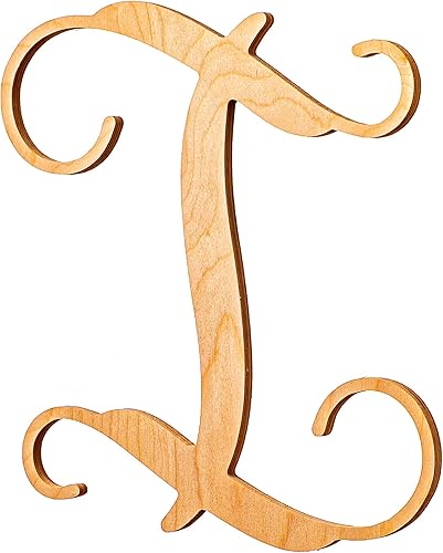 UNFINISHEDWOODCO Letra sin terminar con monograma de vid única, 19.5 pulgadas, letra "I"