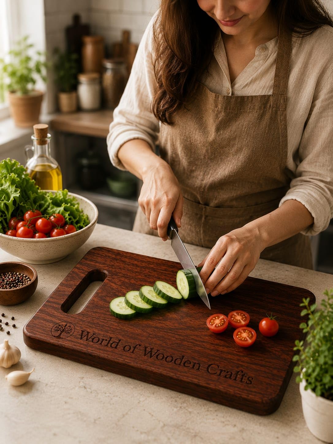 Sheesham Wood Chopping Board - Premium Cutting & Serving Tray -3 Sheesham Wood Chopping Board - Premium Cutting & Serving Tray -3