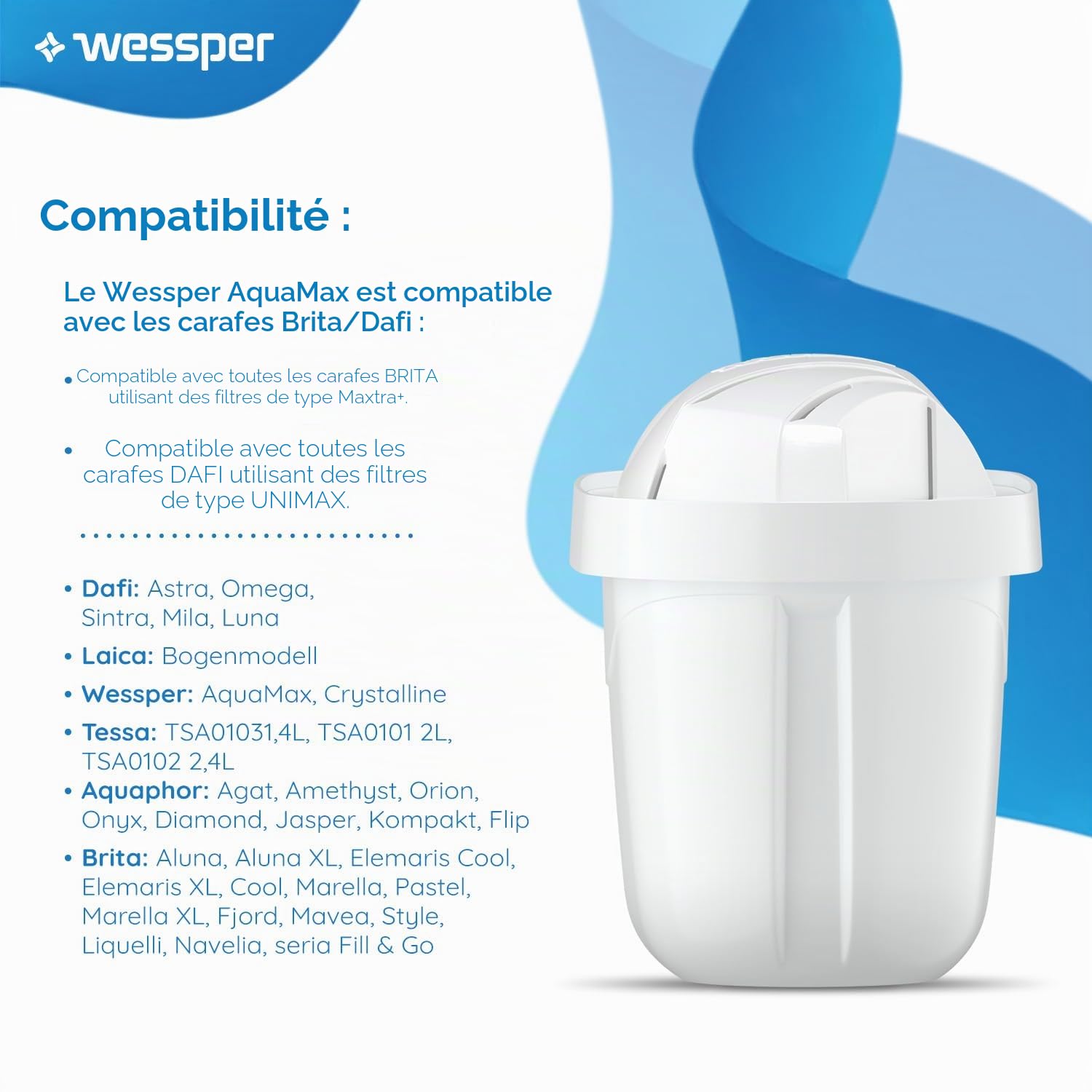 Cartouches Filtrantes Compatibles avec Brita Maxtra+, Maxtra Plus, Marella, Style, Elemaris Carafe, Lot de 12