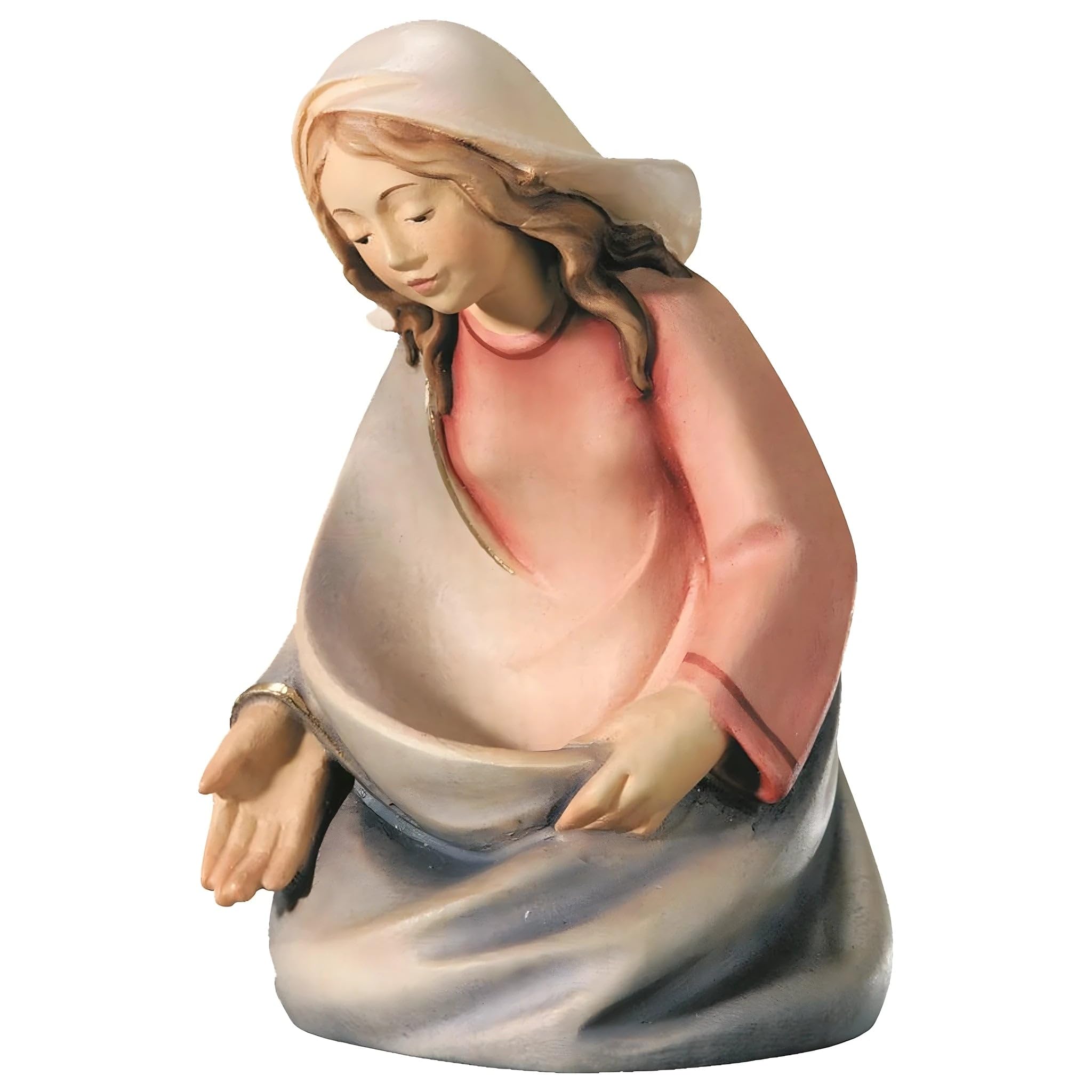Hand-painted Maple Wood Mary Figure for Nativity Scene by Dolfi