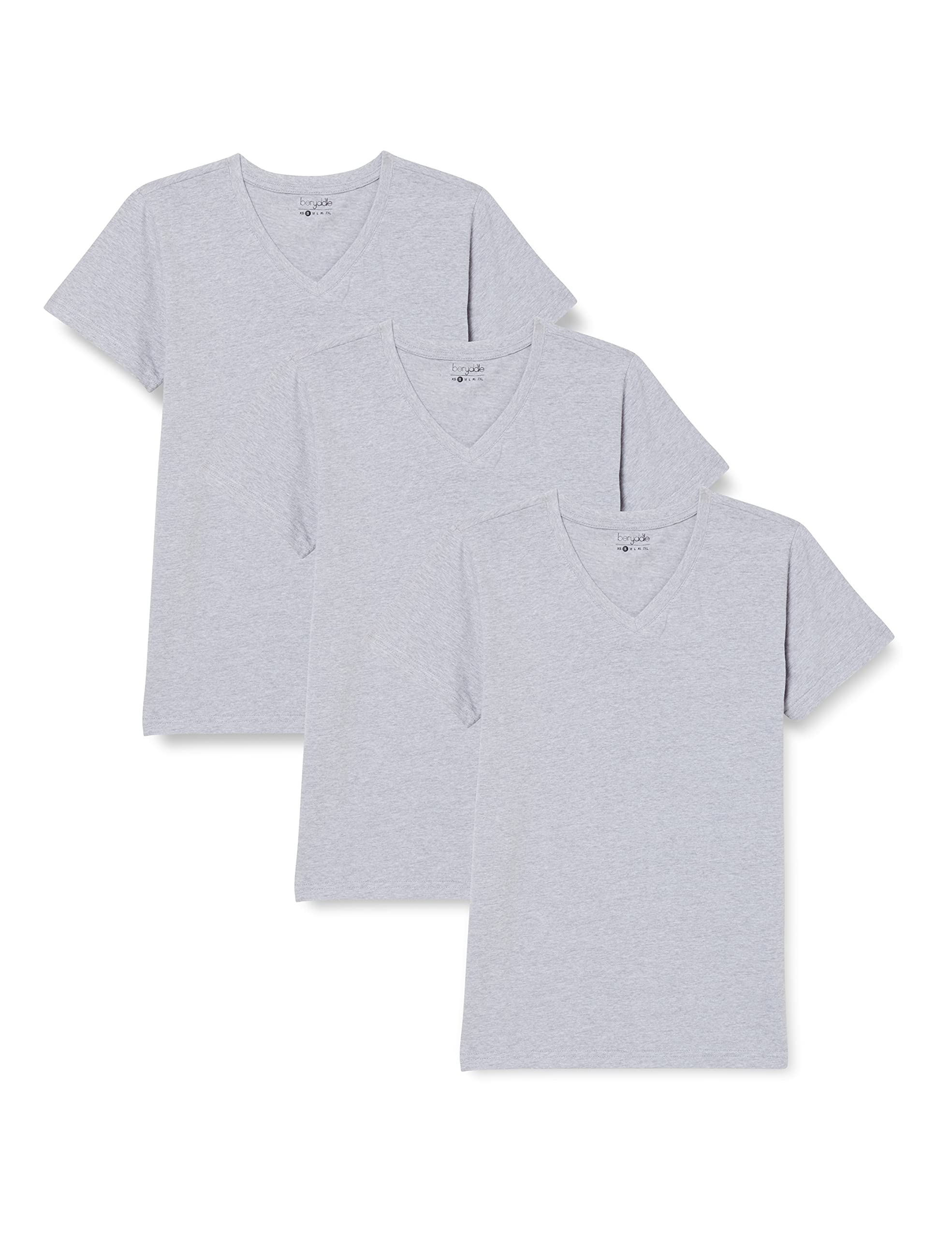 berydale Damen T-Shirt 3er Pack Hellgrau