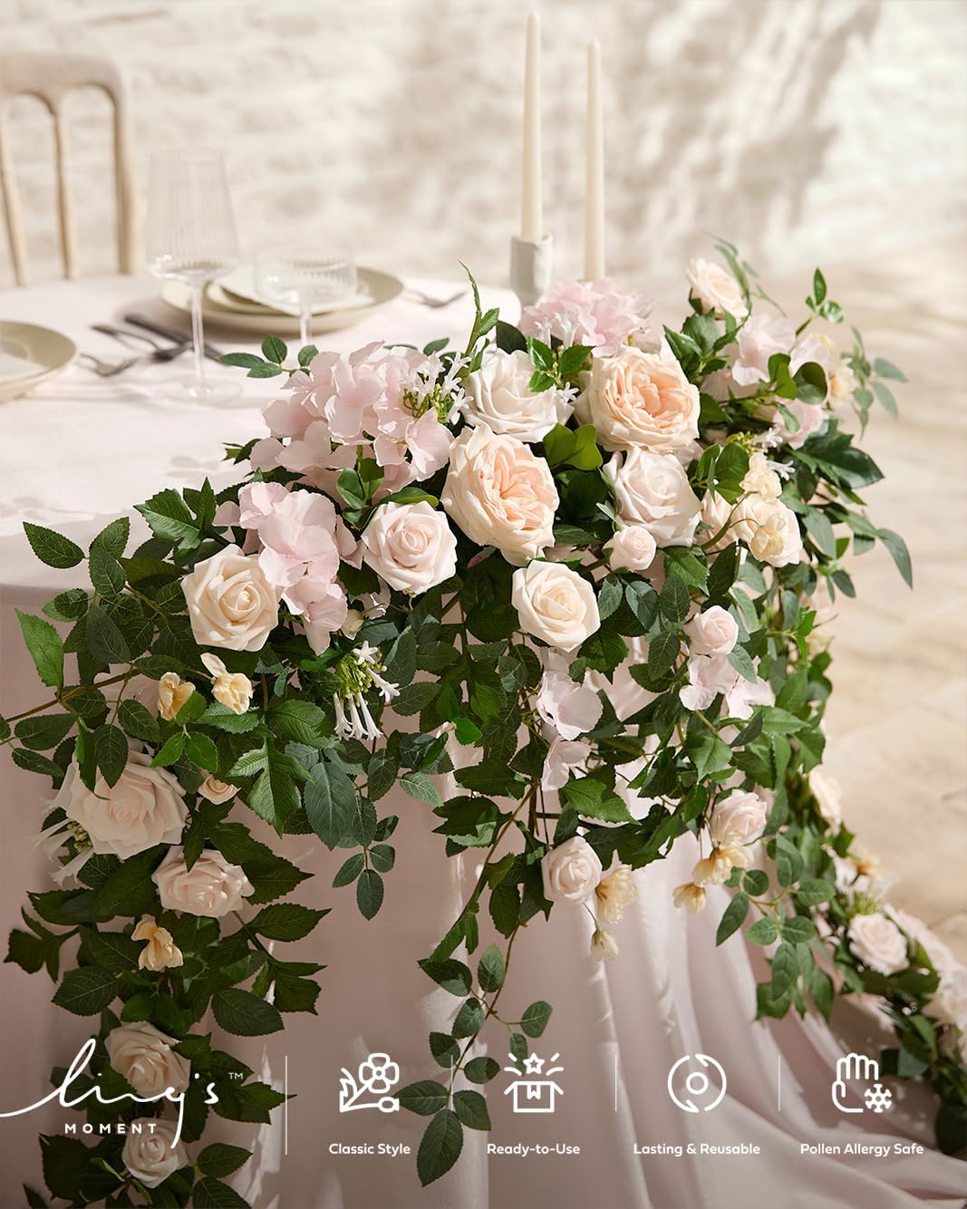 Ling's moment Artificial Flowers Fake Dahlia Faux Gardenia Foam Roses Combo for DIY Wedding Bouquets Centerpieces Arrangement Bridal Shower Party Home Decoration, Powder Pink, 25pcs - Image 8