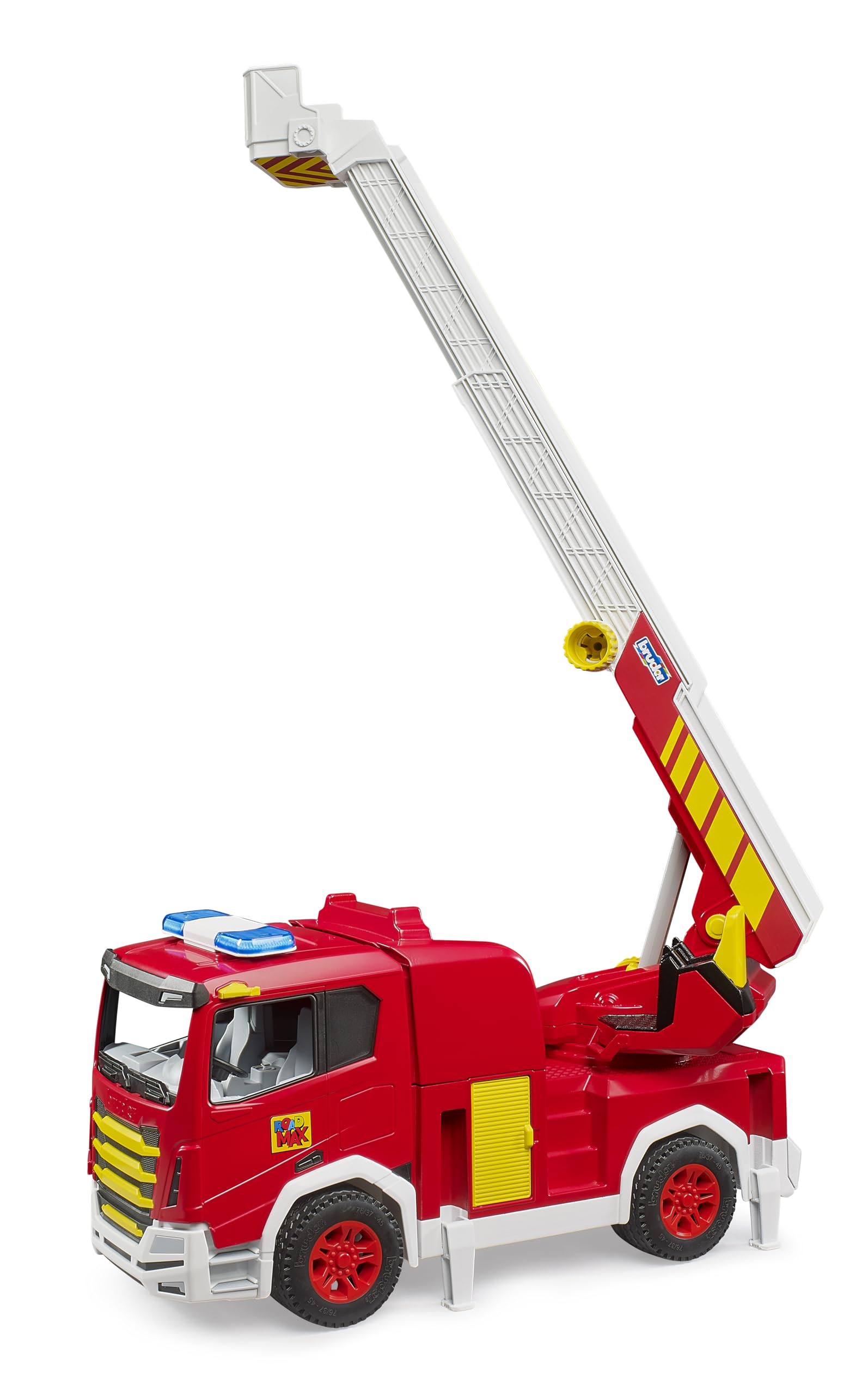 bruder 03472 - ROADMAX wóz strażacki z drabiną obrotową | Pojazd strażacki, wóz strażacki, samochód ratowniczy, zabawka dla dzieci od 2 lat