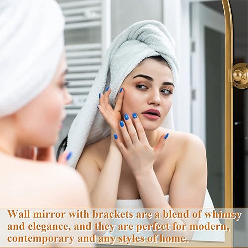 Miniatura 3 de NeuType Espejos de baño para pared, espejo de pared de granja, espejo pivote de baño para entradas, salas de estar, marco de metal, rectangular,