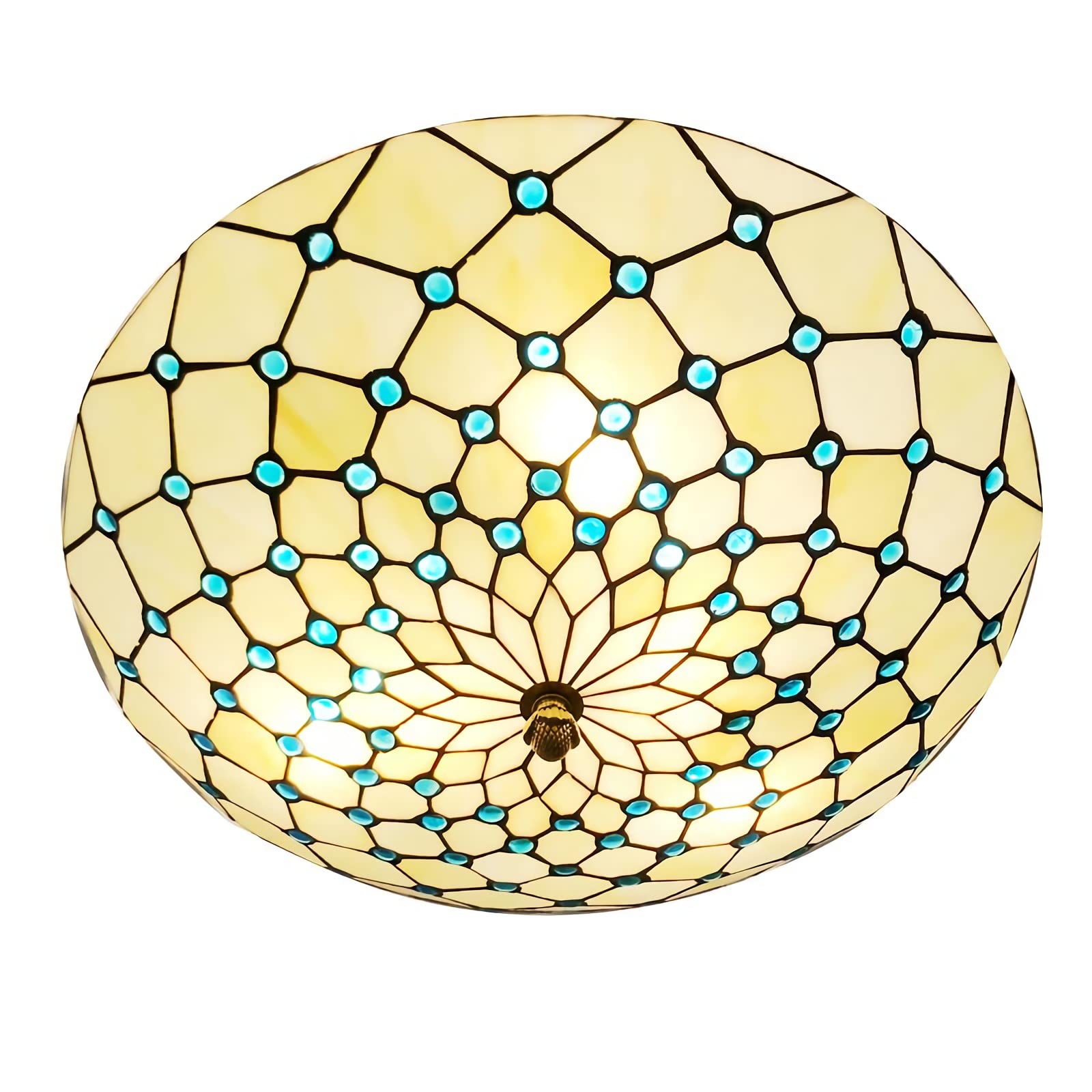 Luminaires suspendus perles cristal style Tiffany chic