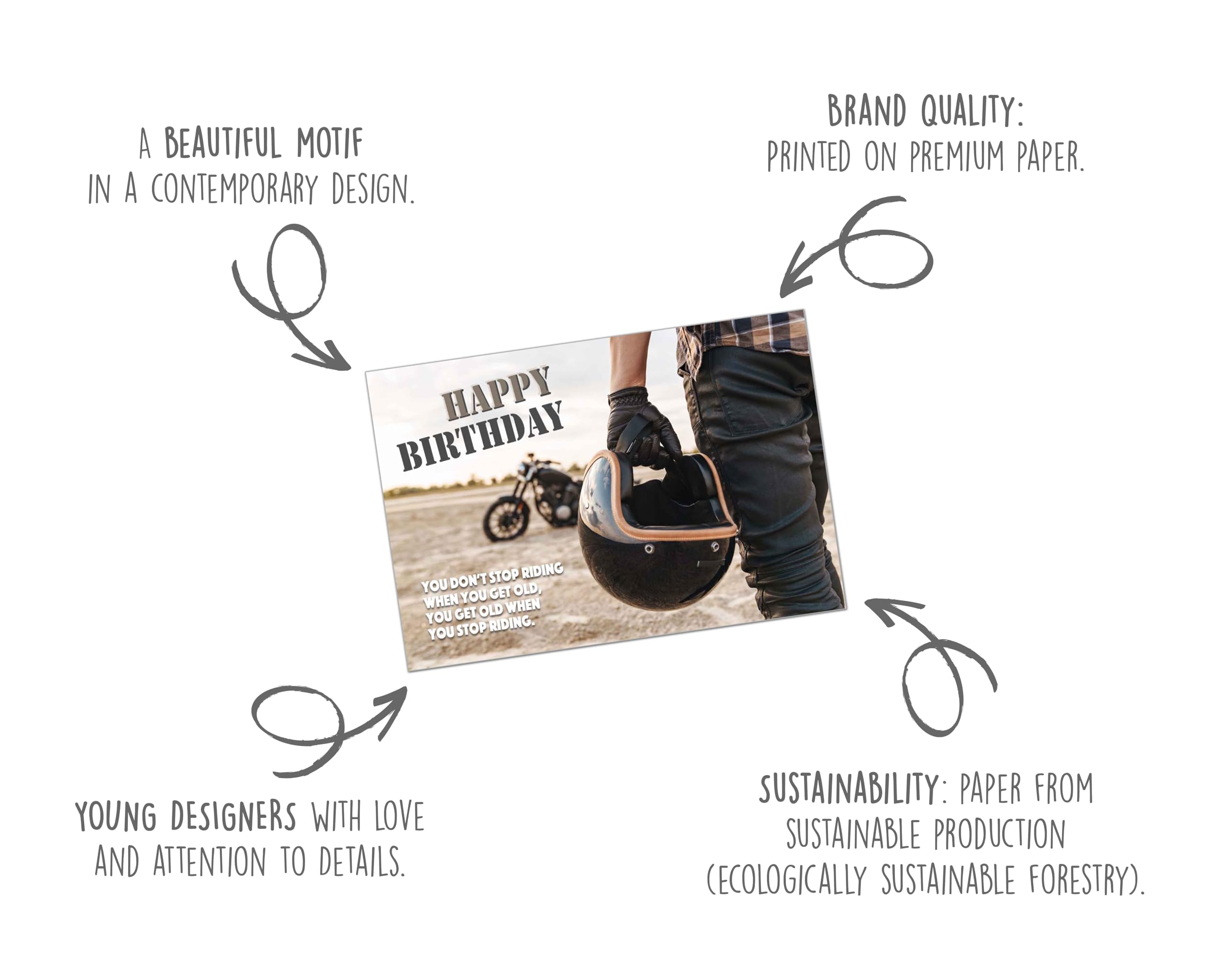 Edition Seidel Biglietto di auguri di compleanno con busta. Happy Birthday Billet uomo donna Harley moto hobby (G3536 SW024 Edition Seidel Biglietto di auguri di compleanno con busta. Happy Birthday Billet uomo donna Harley moto hobby (G3536 SW024