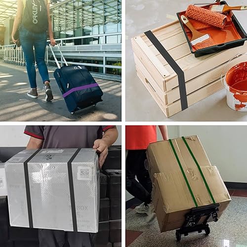 Miniatura 6 de Correa de amarre reutilizable de 2 pies x 1 pulgada, hebilla de leva ajustable, correas de amarre para bicicleta, kayak, equipaje, rieles de techo,