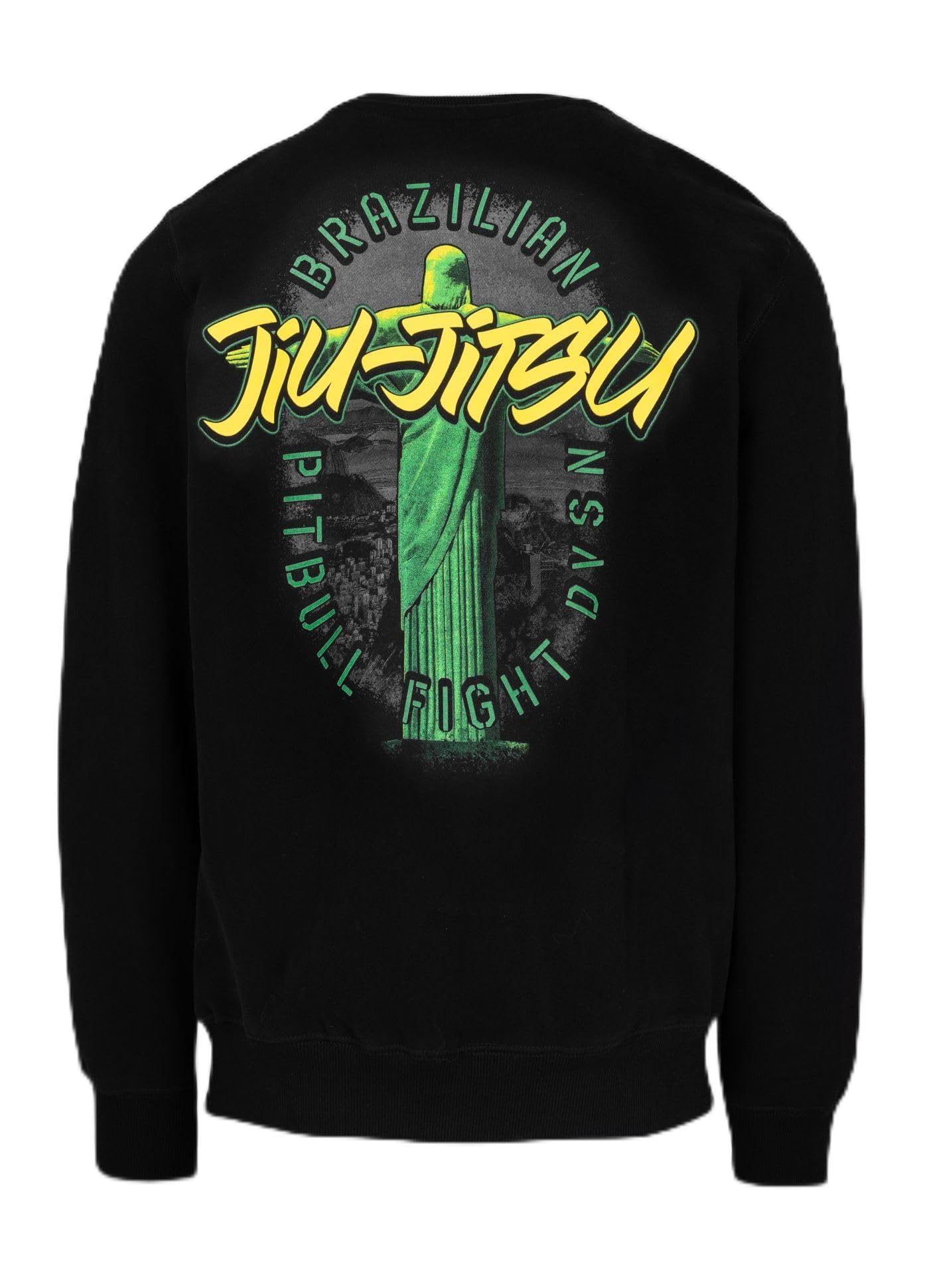 PITBULL Herren Sweatshirt BJJ Fight DVSN Regular Fit Pullover Männer mit großem Rückenprint Brazilian Jiu-Jitsu Sportliches Streetwear Langarmshirt, Bequemer Freizeit Pulli mit Rundhals