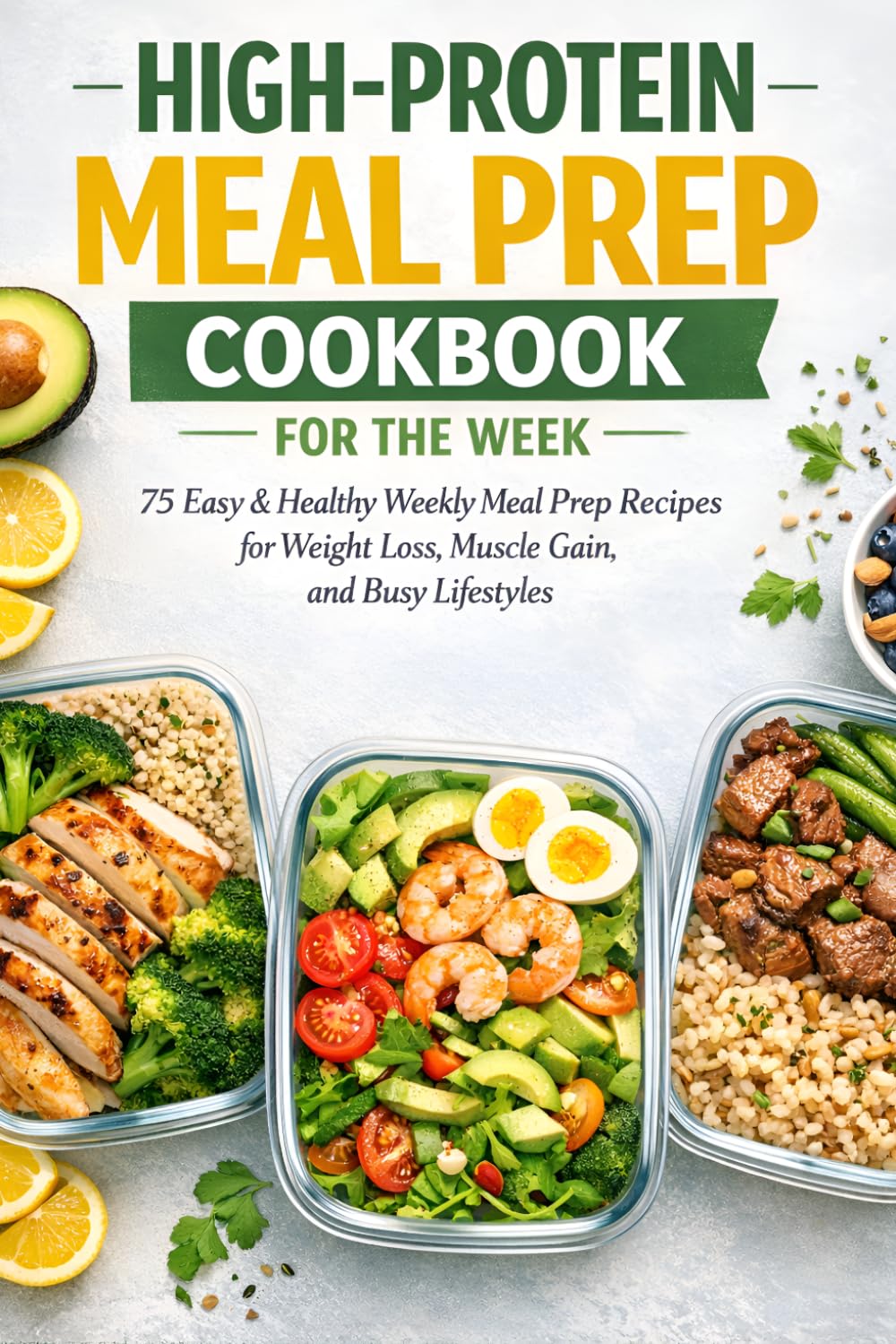 High-Protein Meal Prep Cookbook for the Week: 75 Easy & Healthy Weekly Meal Prep Recipes for Weight Loss, Muscle Gain, and Busy Lifestyles