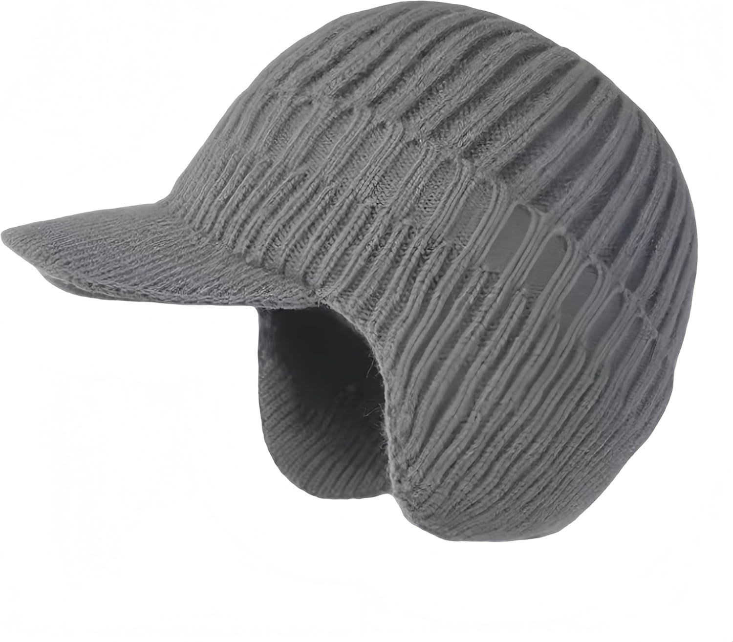 Knit Beanies with Visor & Earflaps for Men and Women, Winter Hats Fleece Lined Hat Stocking Caps Soft Warm Headwear