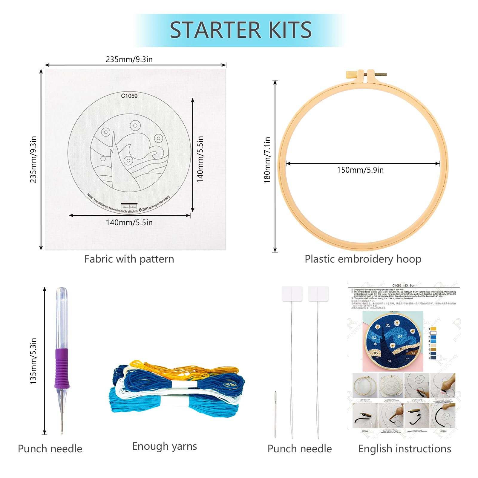 Rnigra Kit Da Ricamo Con Ago Perforatore, Tema Pane, Fai Da Te Creativo - 6