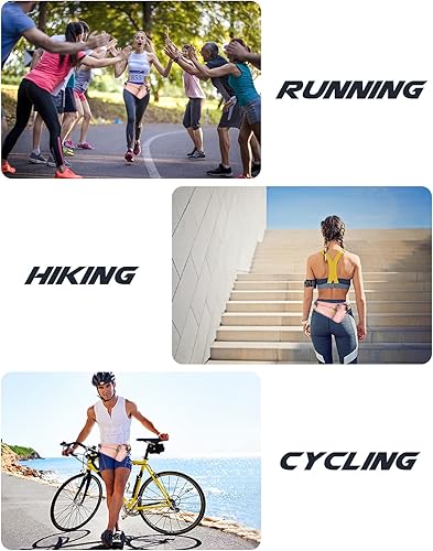 Miniatura 7 de Cinturón para correr, cinturón de hidratación impermeable con soporte para botella de agua, paquete de cintura reflectante ajustable y reflectante,