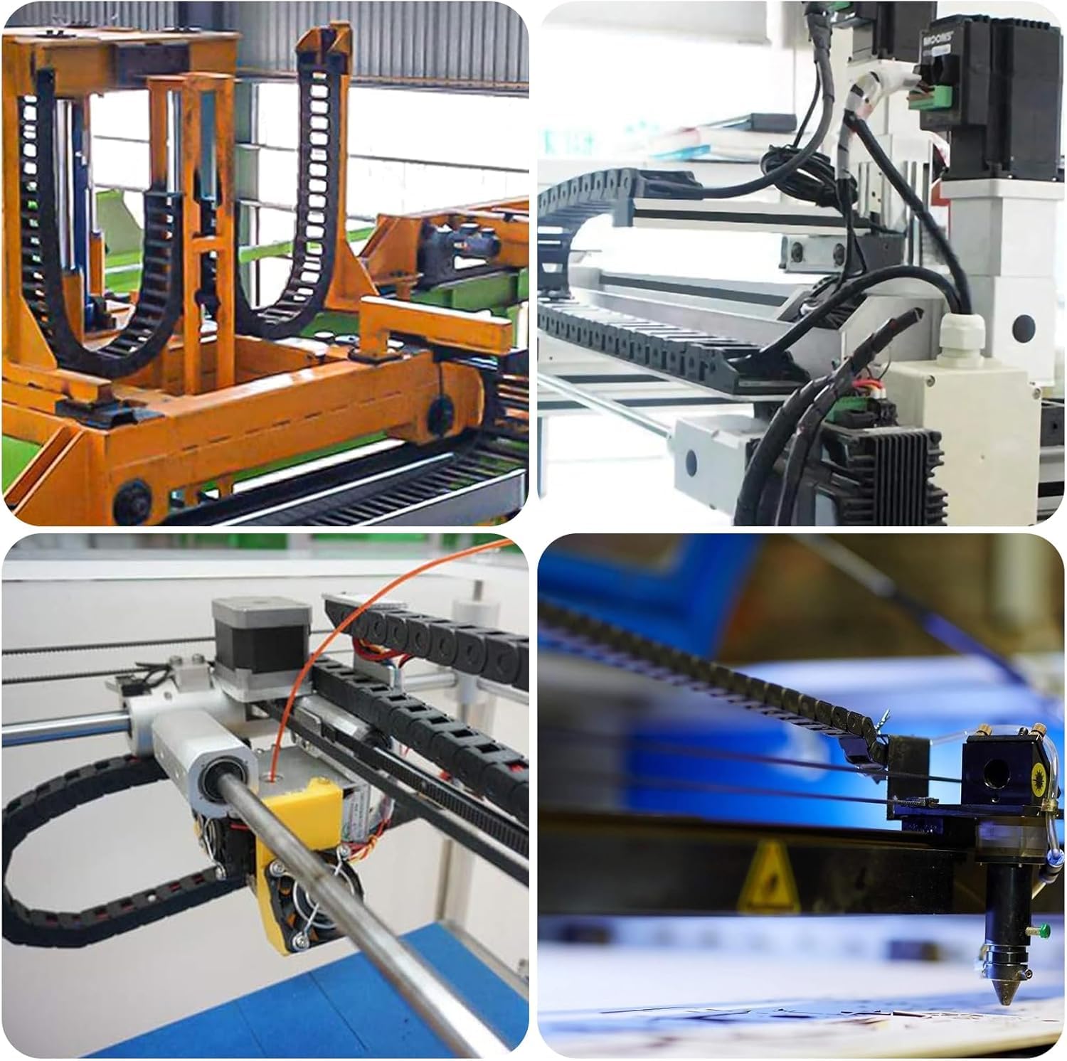 Chaîne porte Câbles, 100 cm 25 x 57 mm Nylon chaine plastique Pour l'Imprimante 3D, ouverte des deux côtés, chaîne de traînée, Transporteur pour 3D Imprimante CNC Routeur Machine