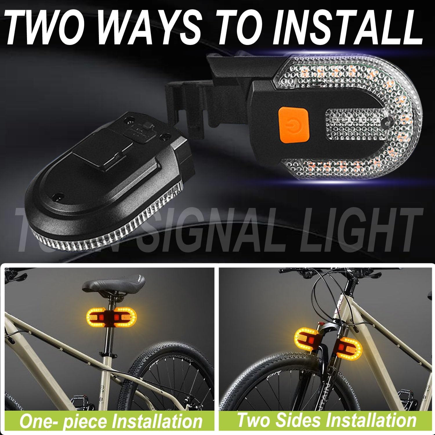 Turn Signals for Bike, USB Charging Bike Tail Light Remote Control Bike Rear Lights Split/Integrated 5 Modes Waterproof Strobe Front and Rear Bicycle