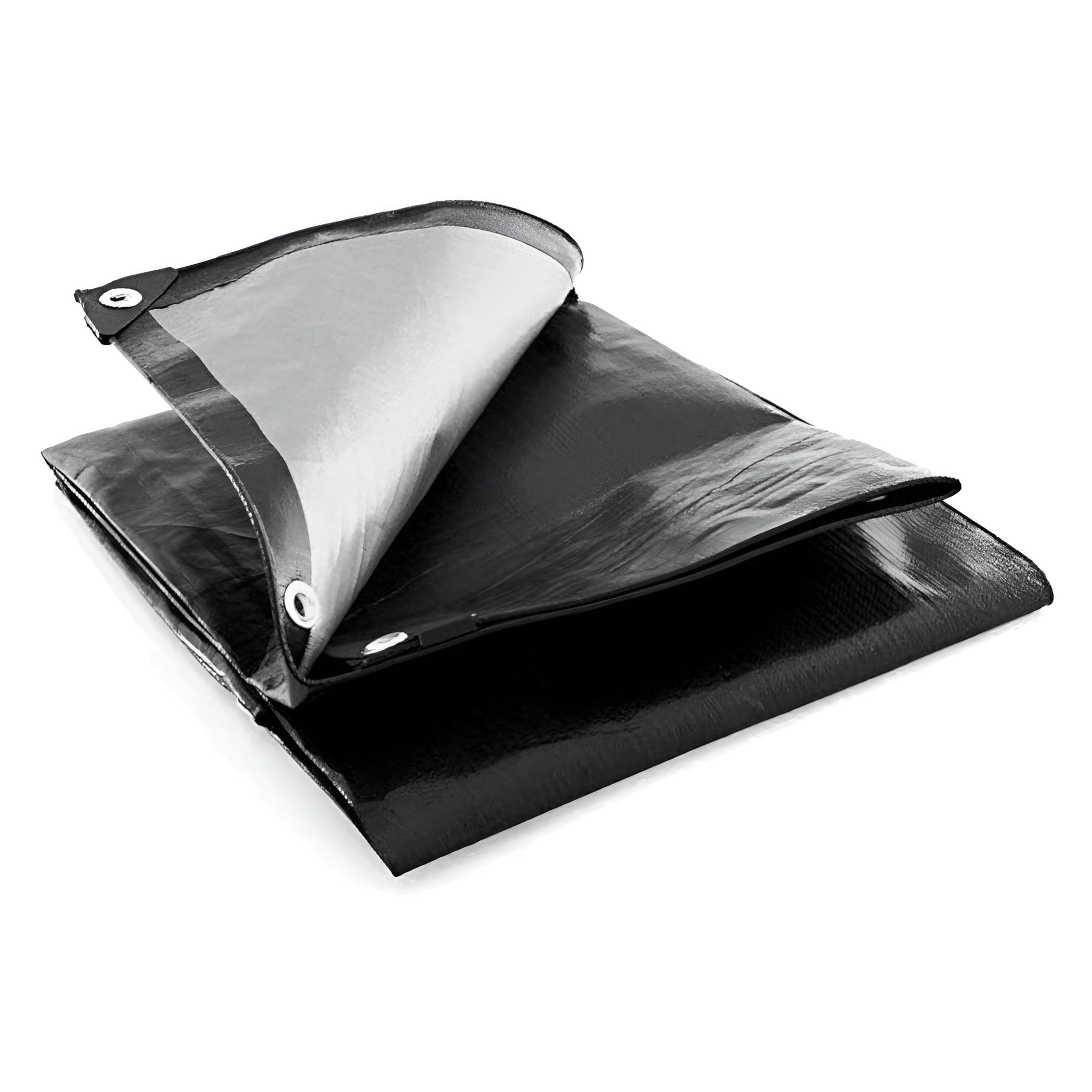 Heavy Duty Black Tarpaulin 3 x 5 m - 235 GSM Waterproof Cover with Rubber Reinforced Corners - Extra Strong UV Resistant Ground Sheet for Camping, Garden Furniture, Car, Construction, Outdoor Use — image 1