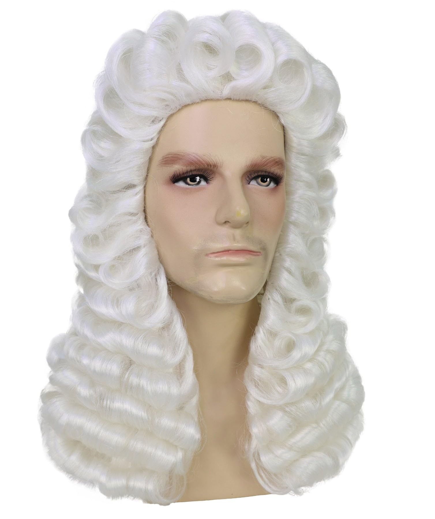 HPO White Judge Wig - Classic Wavy Costume Hairpiece for Courtroom Historical, Cosplay & Halloween Costume Wigs - Image 3