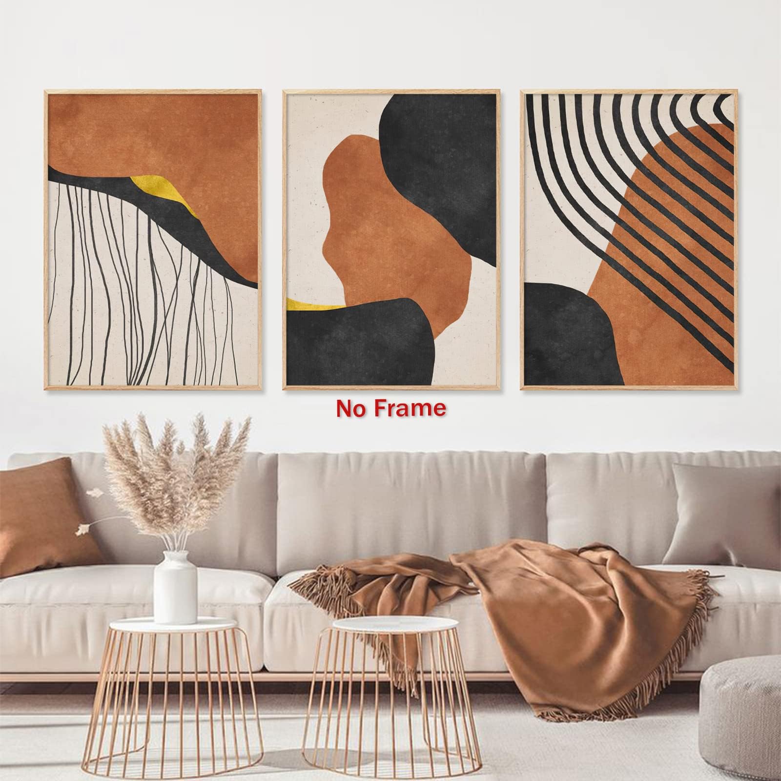 Amazon.com: Orange and Black Abstract Wall Art Abstract Geometric