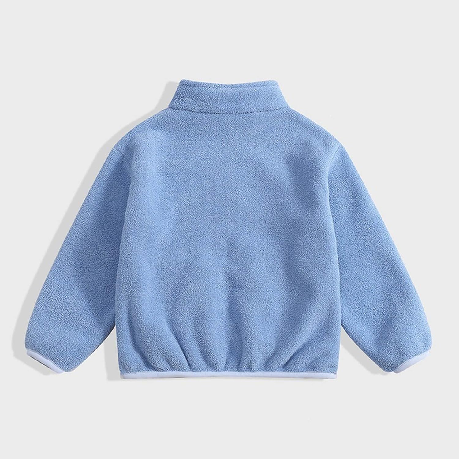 Kids Fleece Jacket Stand Collar Full Zip Lightweight Plush Coat