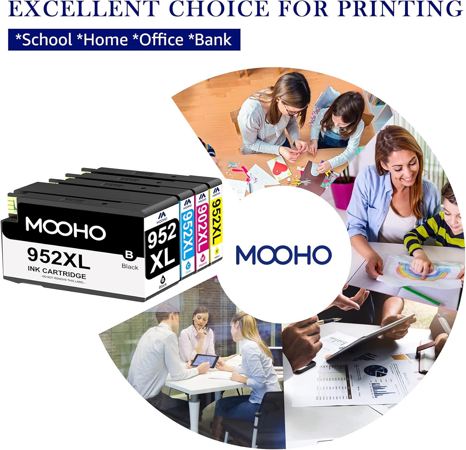 Remanufactured 952XL Ink Cartridge Replacement for HP 952XL Ink Cartridges Combo Pack |Used in HP Officejet Pro 8710 7740 8720 8210 8715 8702 7720 8730 8740 8216 8725 8700 Printer(4 Pack)