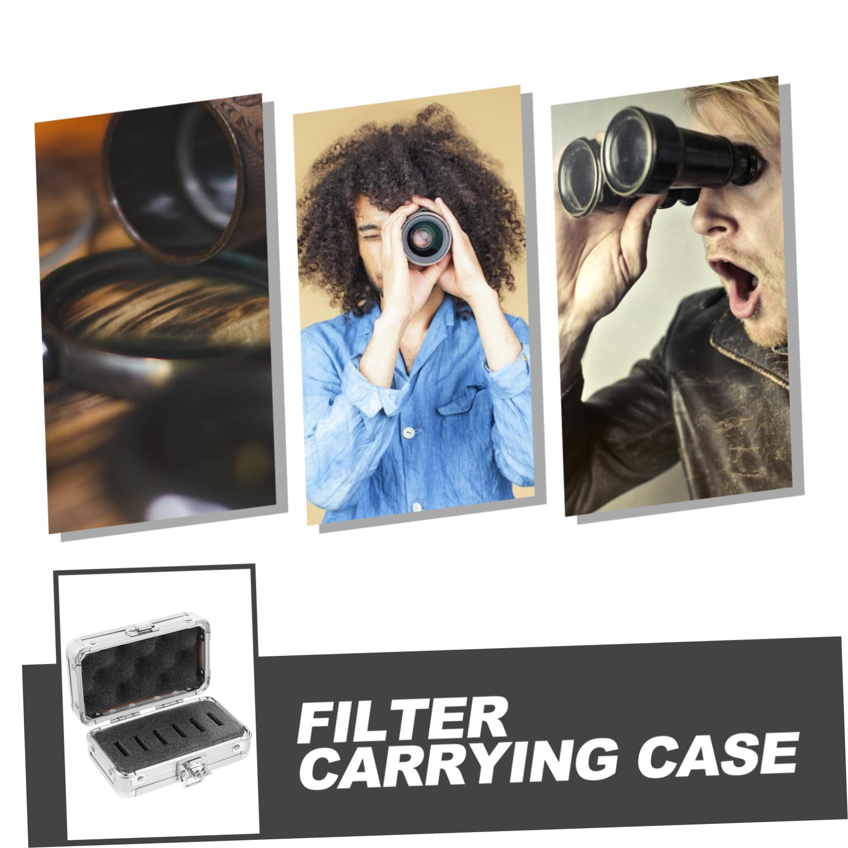 Generic 3pcs Box Filter Box Eyepiece Filter Organizer Eyepiece Filter Storage Telescope Filter Holder Optical Telescope Filter Storage Telescope Filter Case Telescope Accessory Iron