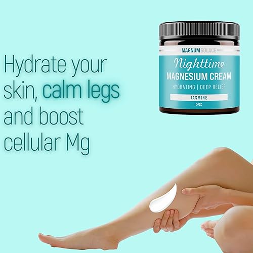 Miniatura 3 de Crema de magnesio nocturna  Alivio calmante y relajación, magnesio altamente concentrado para músculos y articulaciones  Aplicar en piernas o pies