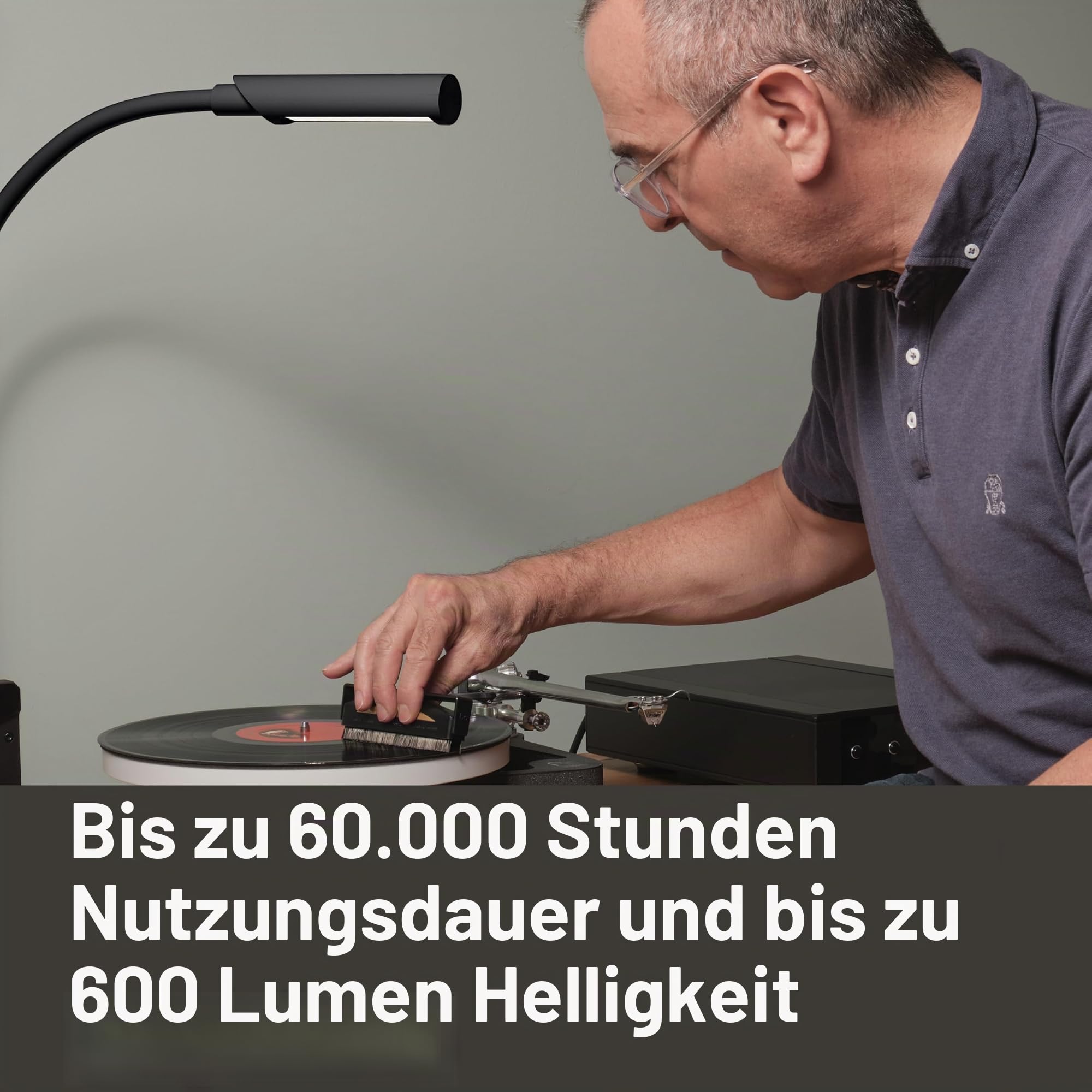 Reliable UberLight Flex 3200TL Arbeitslicht,LED tragbare Schreibtischlampe mit Klemme, USB-Anschluss, 26.5 Zoll flexibler Schwanenhals, 9 Lichteinstellungen, bis zu 60.000 Stunden Nutzung (schwarz)