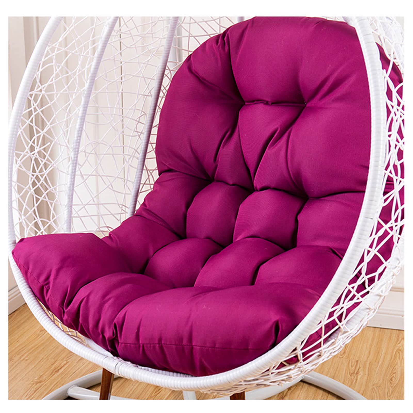 GAOXIAO Hanging Egg Chair Cushion Replacement, Wicker Rattan Hammock Hanging Seat Mat, Waterproof Sun-Resistant Garden Chair Pads for Indoor and Outdoor(Not Including Chair)(Color:Purple)