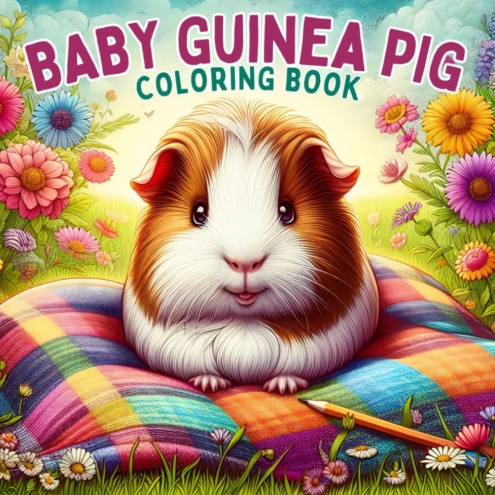 Baby Guinea Pig Coloring Book For Kids: A Cute kids Coloring Book with Beautiful and Relaxing Guinea Pig Designs, landscapes, Flowers, And So Much More. for Guinea Pig Lovers