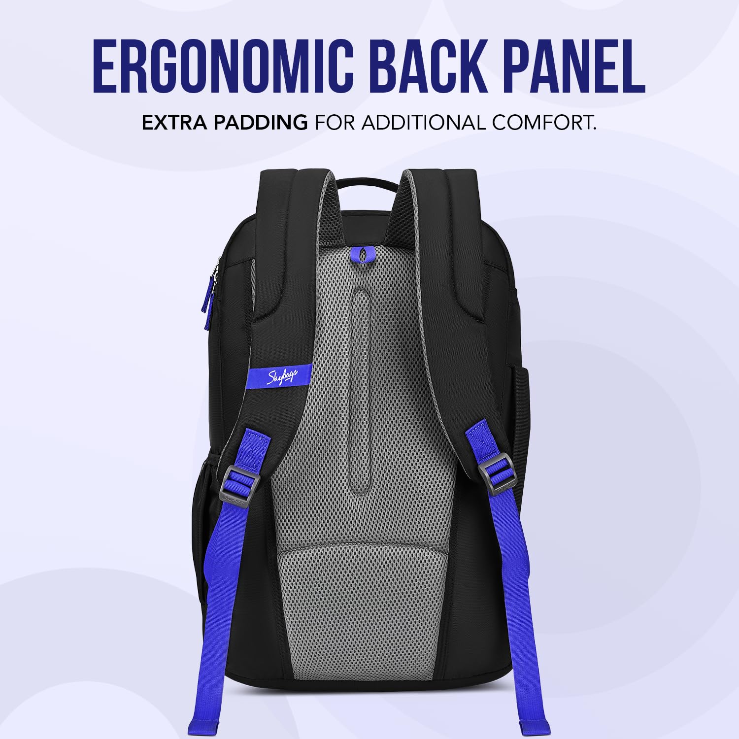 Skybags Porto Spacious 40L Weekender Backpack, 2 Compartments, Black-Blue — Amazon image 7