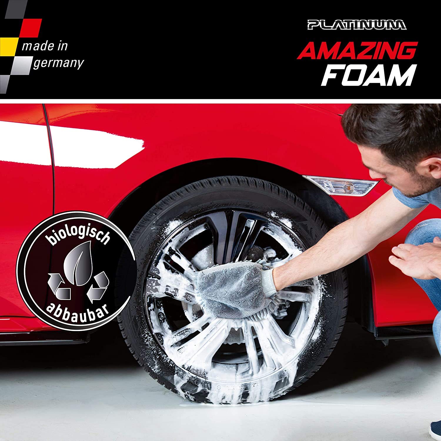 Mediashop Platinum Amazing Foam – Autoreiniger und Autopflege – entfernt hartnäckigen Schmutz & sorgt für Glanz - Cockpit Reiniger - für alle Oberflächen