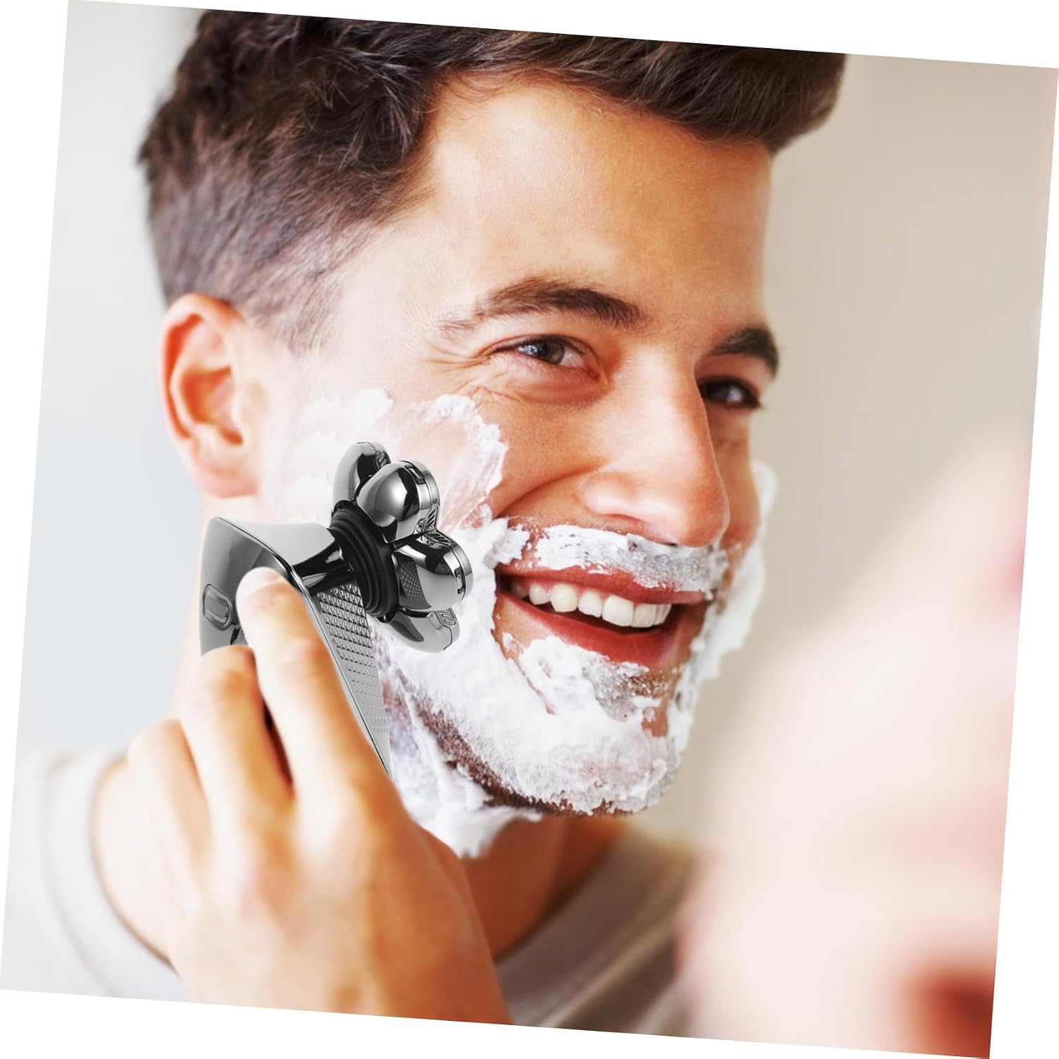 1set Men Electric Shaver Blade Design USB Rechargeable Handheld Beard Trimmer for Home Use Compact for Effortless Grooming