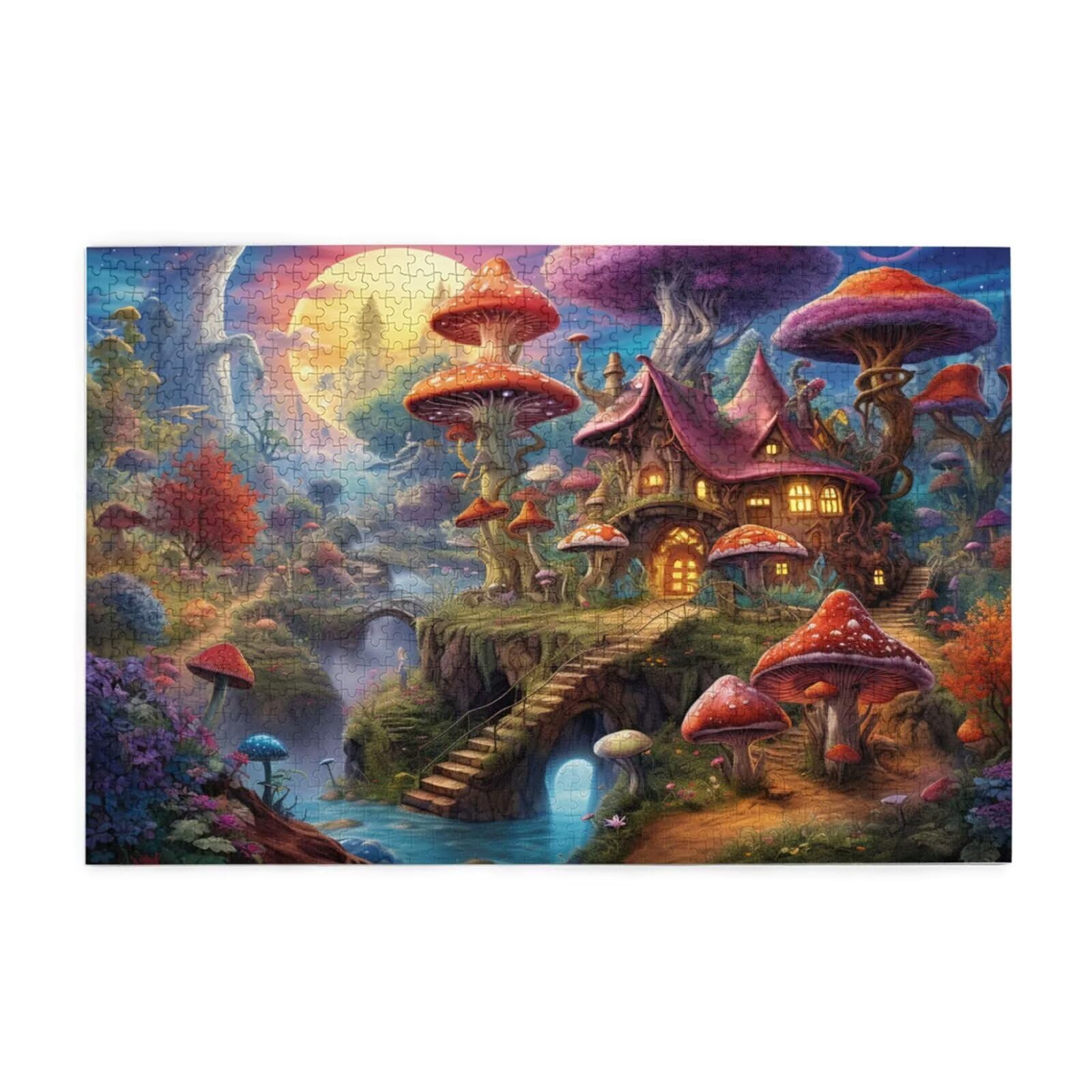 Puzzle 1500 elementów, drewniane puzzle, dla dorosłych, krajobraz, impossible Jigsaw, sprytne zagadki, kolor HD, z pudełkiem na prezent, opakowanie do dekoracji pokoju, prezenty dla kobiet, domek