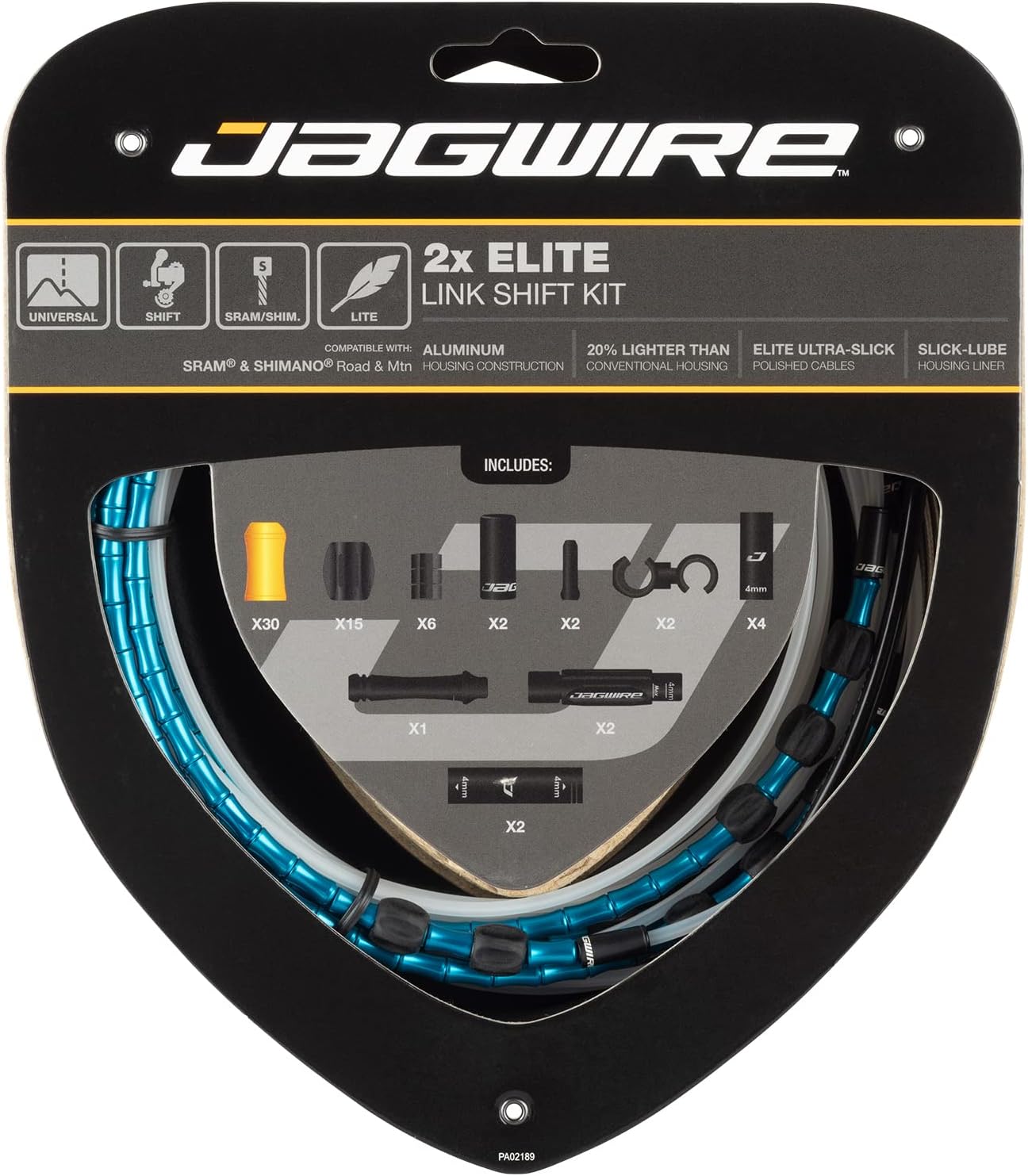 Jagwire 2 x Elite Link Shift Kit-Celeste-New22 Unisex Adult Brakes, Depending on Model