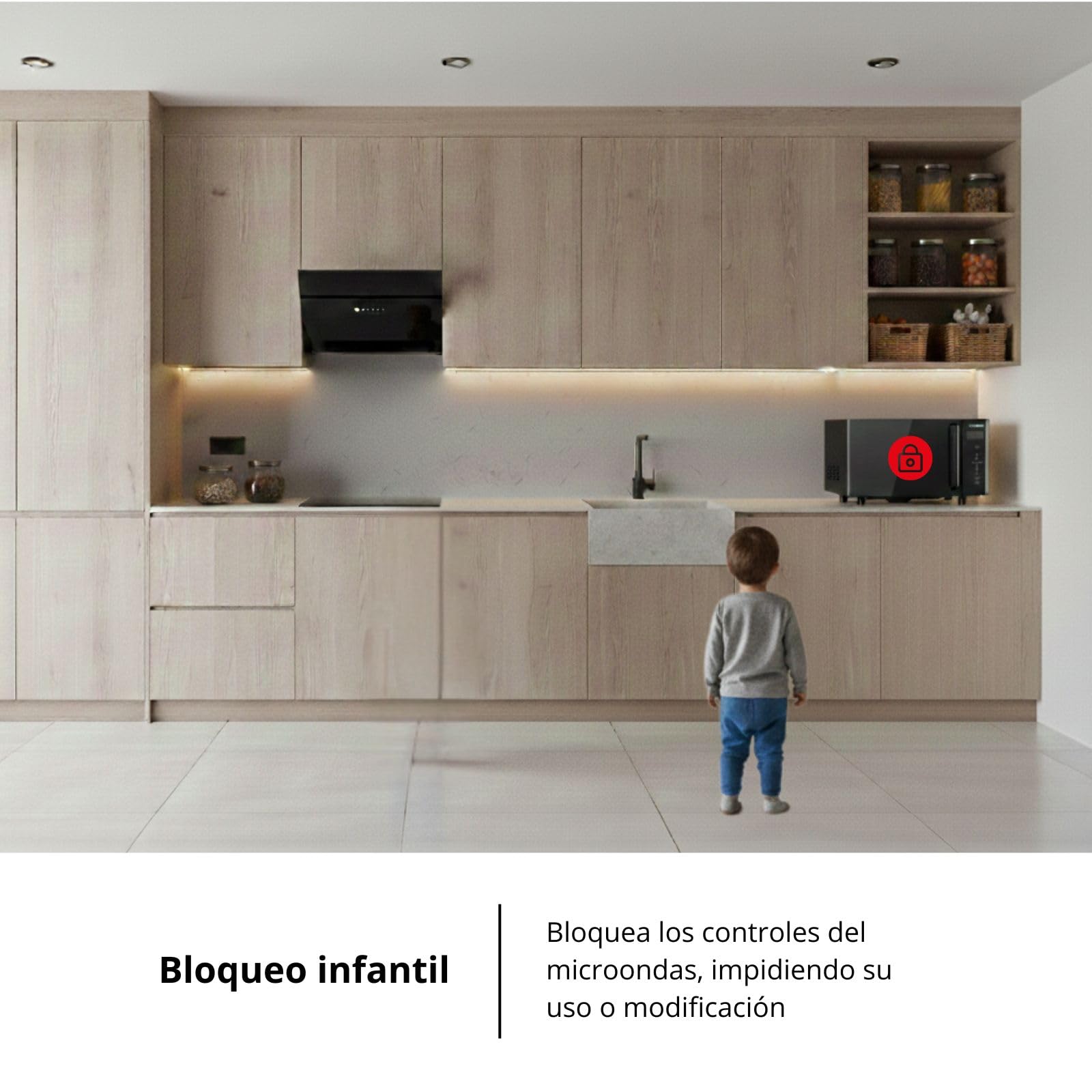 Corberó – Microonde senza piatto girevole con griglia | CMICW8023DF | 23L | 800W | Auto Menu | 5 Livelli di Potenza | Digital Touch | Funzione Sbrinamento | Pizza | Nero