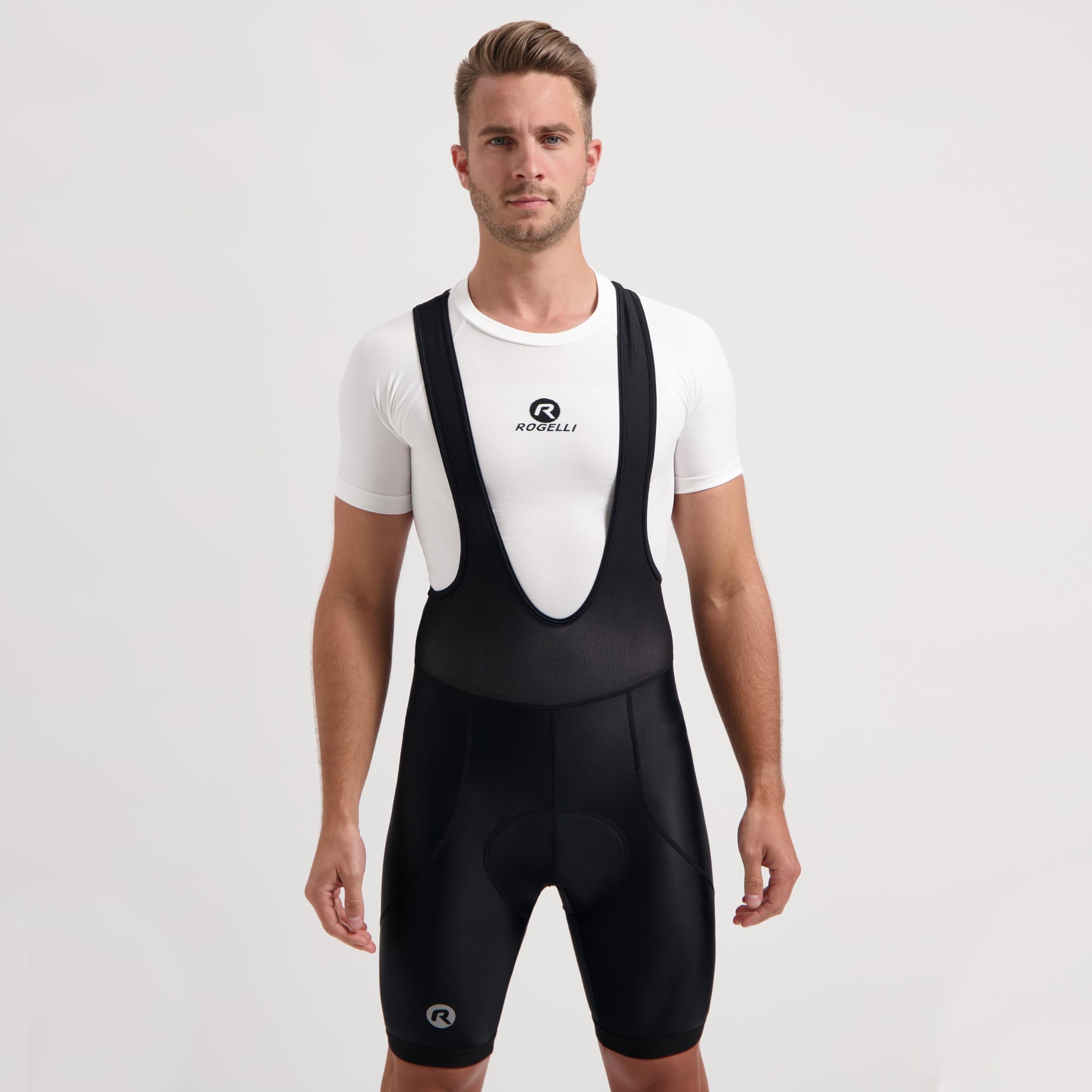 Rogelli Radsport Trägerhose Kurz Mit Einsatz De Luxe - Krótkie spodenki na szelkach, z wkładką Mężczyźni