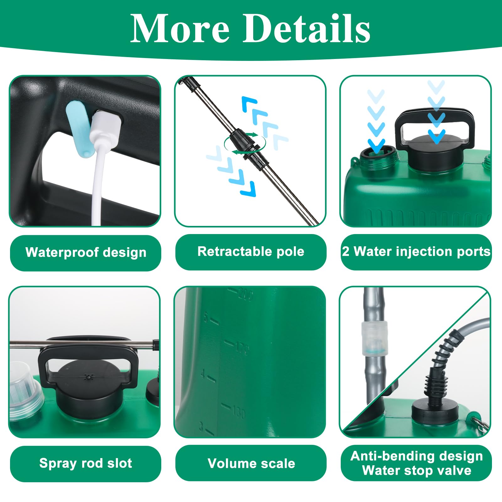 Pompe électrique pour liquides 8L Pompe pulvérisatrice à batterie, pompe à épaule, rechargeable pour plantes nébuliseur électrique pour jardin verger (vert)