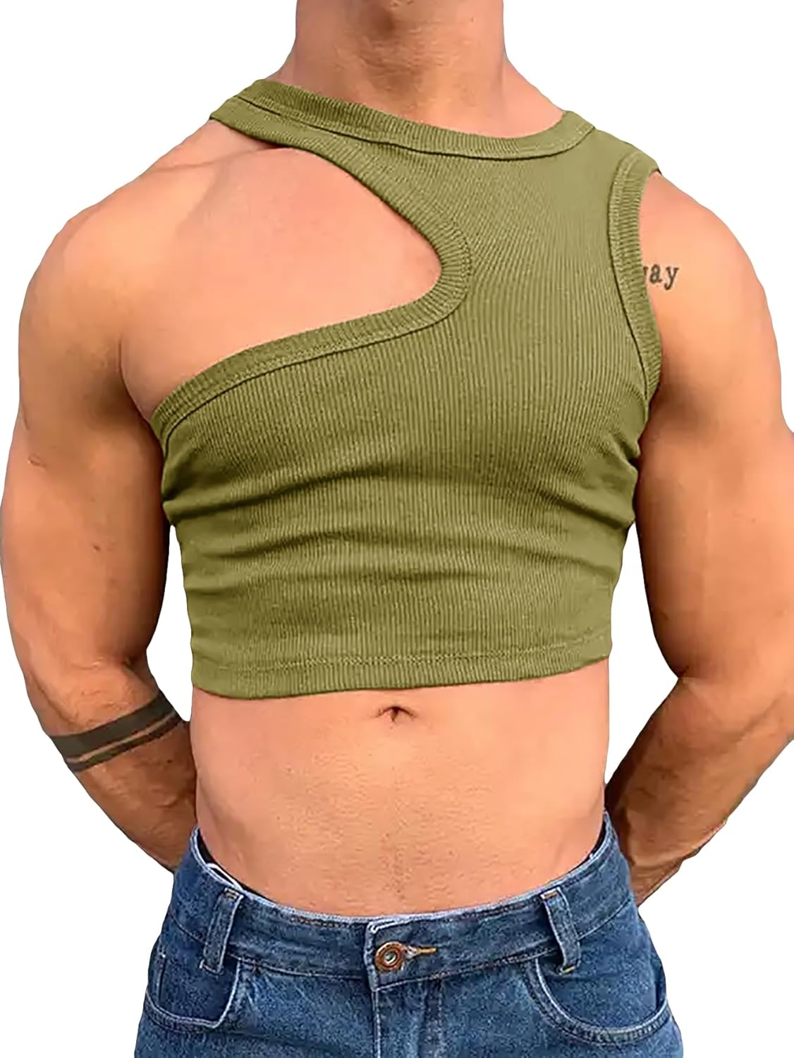Men's Side Cutout Round Neck Tank main image 0