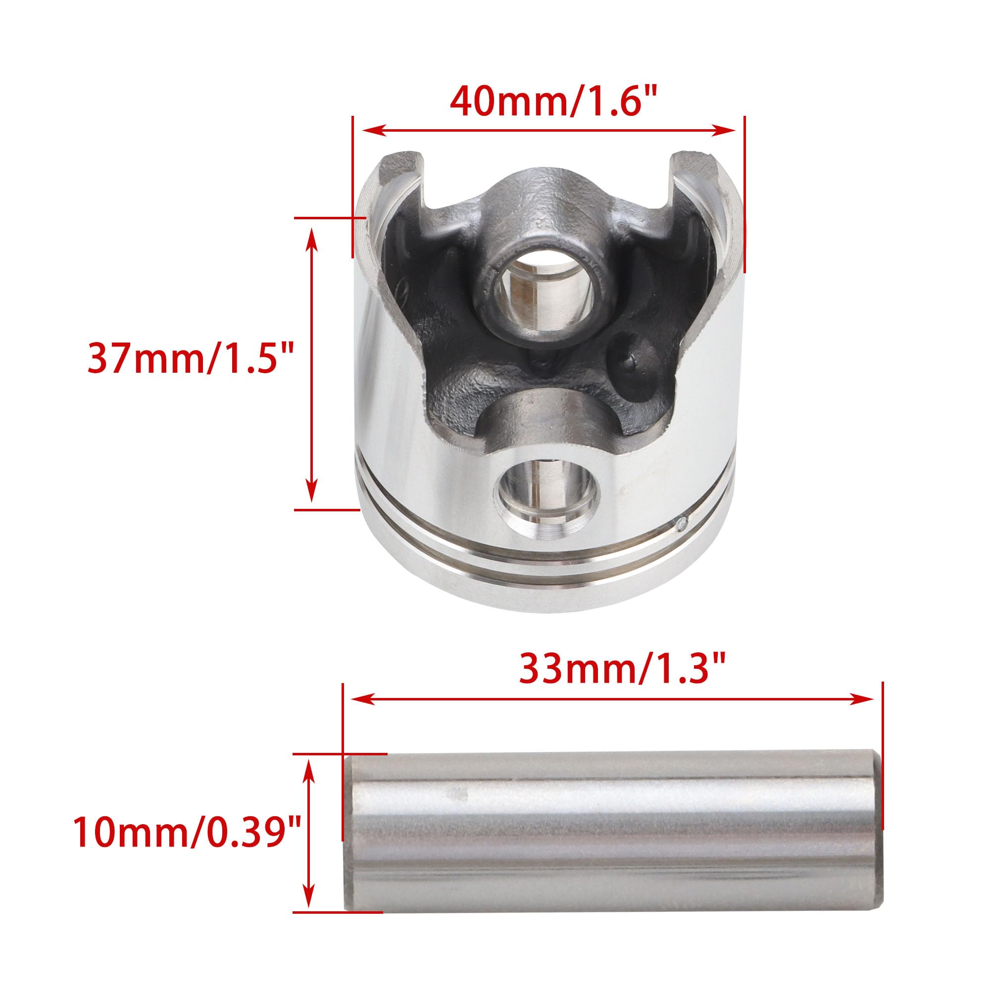 WOOSTAR 40mm Big Bore Cilindro con Pistón Kit y Juntas Reemplazo para 2 Tiempos 43cc 47cc 49cc Motor Gas Scooter Mini ATV Quad Pocket Bike