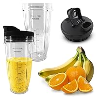 Vista 17 de 2 vasos Ninja para licuadora – 18 onzas Ninja Blender Cup reemplazo con tapas de sorbo y sello – Compatible con BL480/BL450/480D, BN800/751/801/401