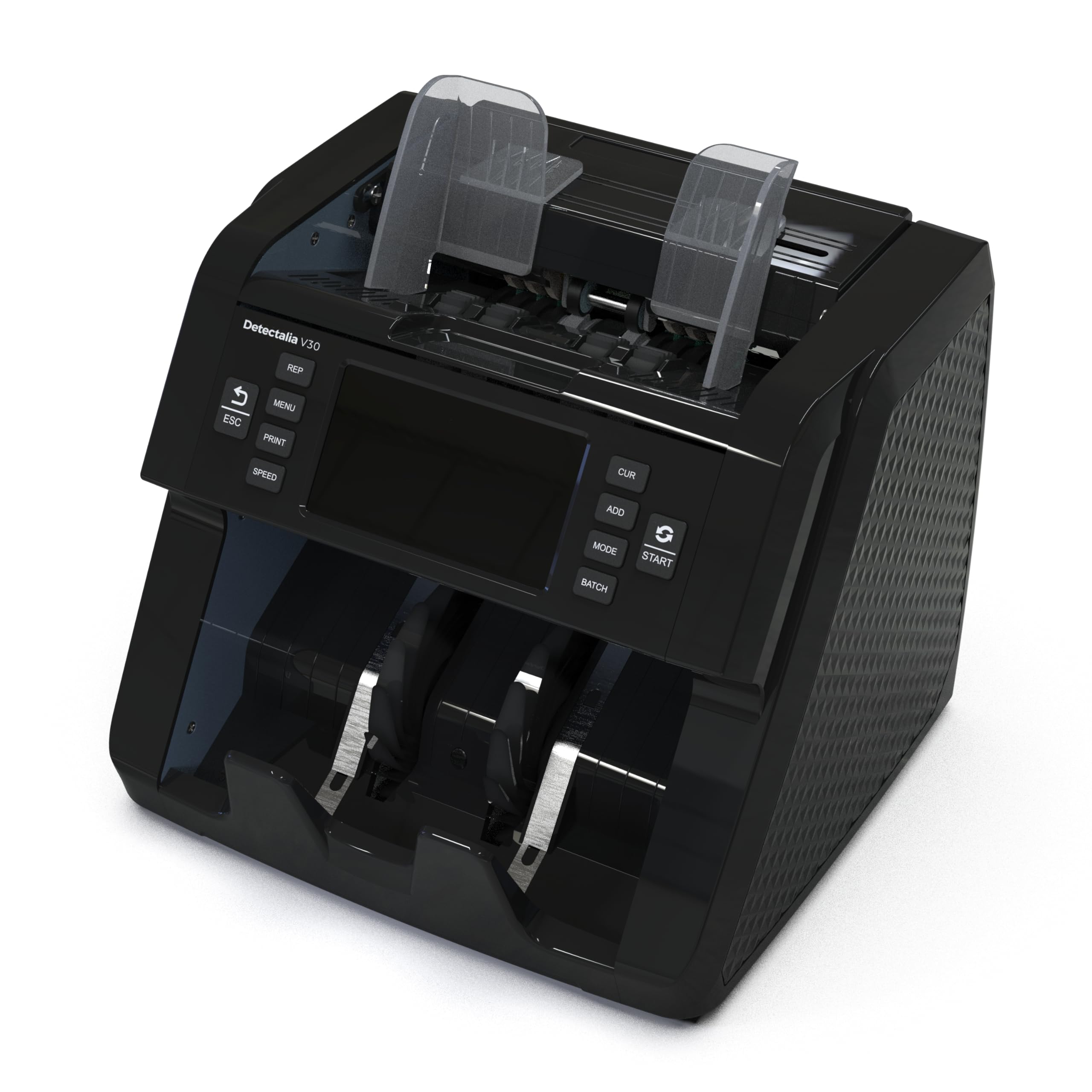 Detectalia V30 Contador de Billetes Detector Falsos Doble CIS Pantalla Táctil 4.5" Multidivisa 1200 Billetes/Minuto USB