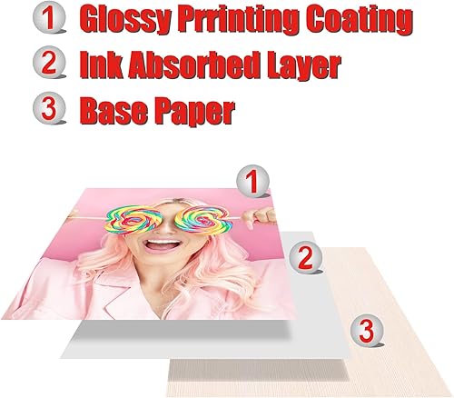 Miniatura 5 de Sumex Papel fotográfico brillante de inyección de tinta de un solo lado 85 x 11 pulgadas 50 hojas de 1058ozm