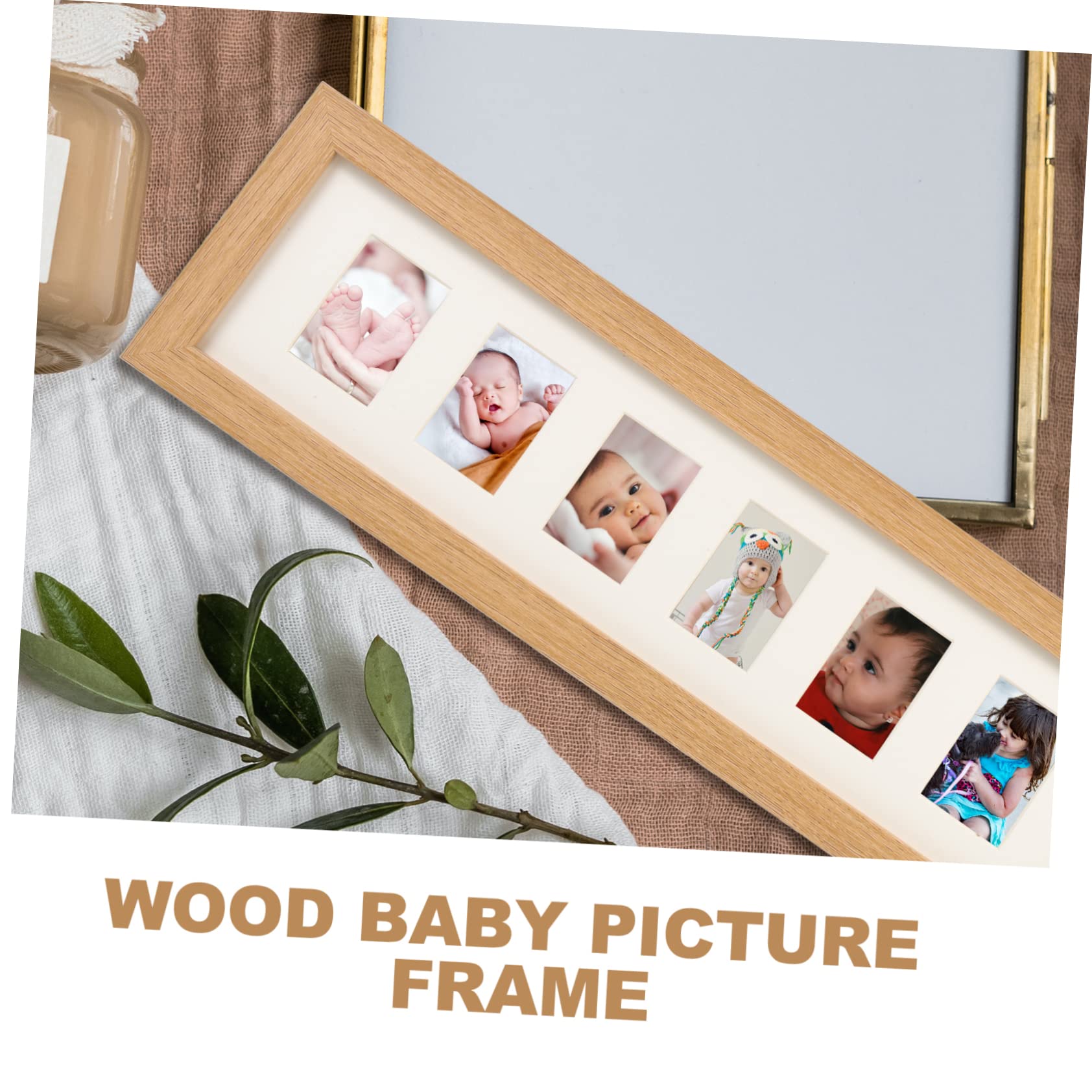 Abaodam 4 Stücke Infant Foto Rahmen Baby Bild Holz Baby Foto Baby Erste Jahr Bild Rahmen Dekorative Rahmen