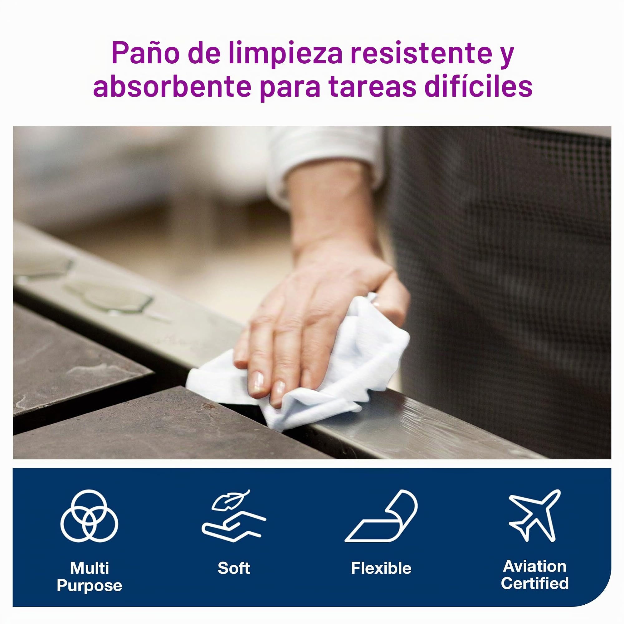 Tork 510137 Paño de limpieza Premium | blanco, 6 rollos x 165m, Premium, multiuso, compatible con el sistema de alimentación central grande M2