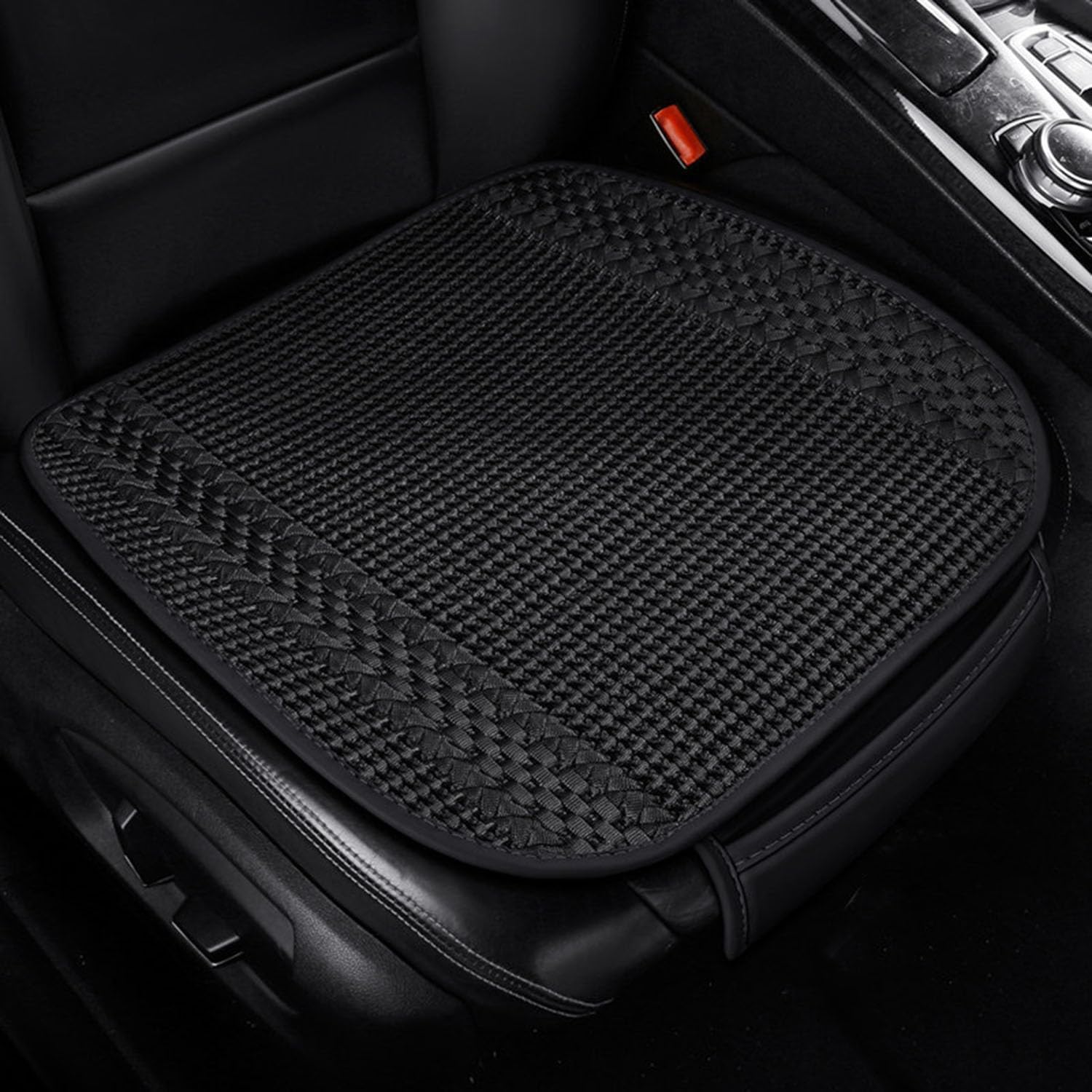 Ice Silk Car Seat Cushion Set for Mercedes SL-Class 2010-2025 Four Seasons Breathable Woven Pad Anti Slip Cooling Bottom Interior Accessories Black Style