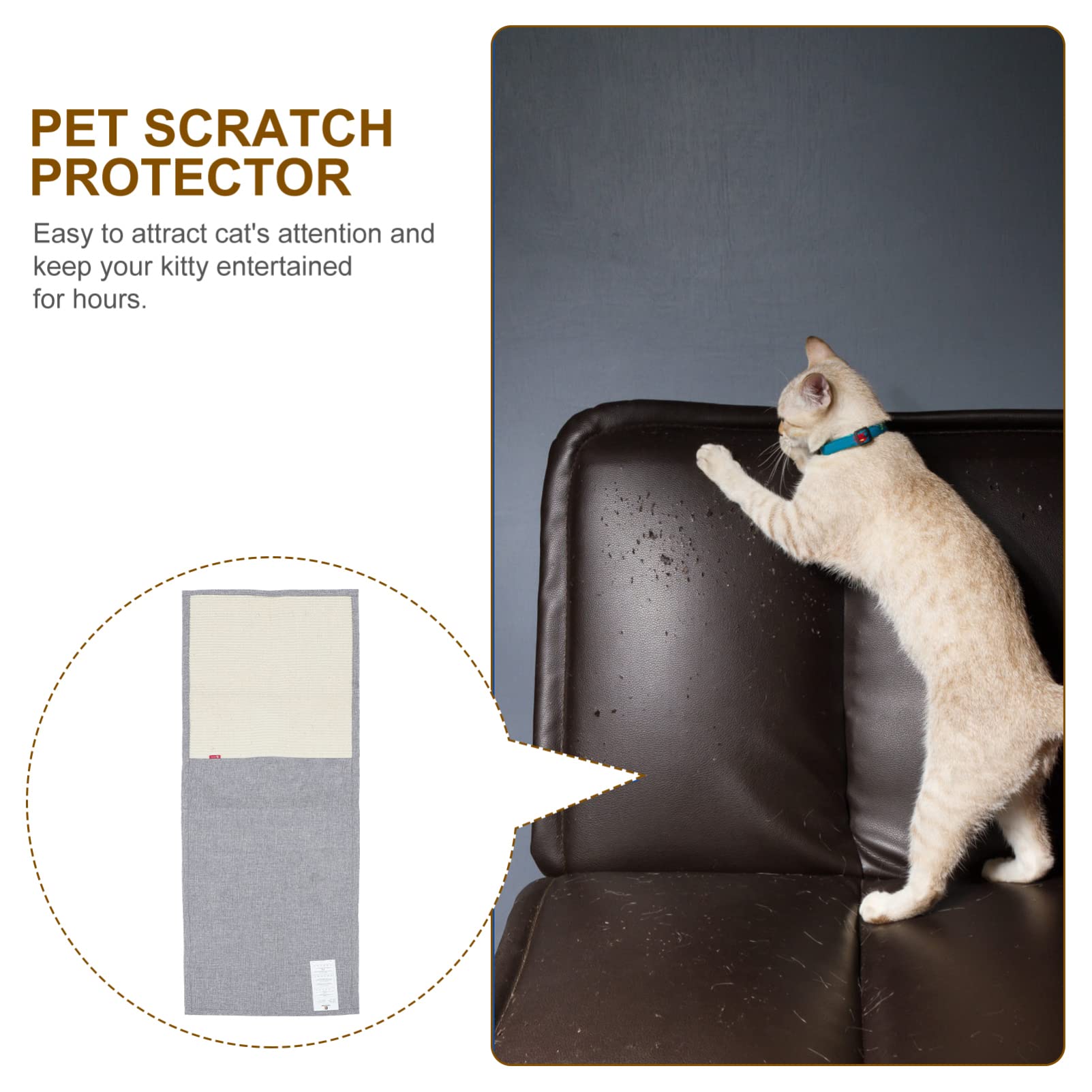 Garra de Sisal Protector contra Arañazos para Sofá Antiarañazos | Funda para Reposabrazos, para Casa y Oficina, Cat Scratch Pad, Suministros Mascotas