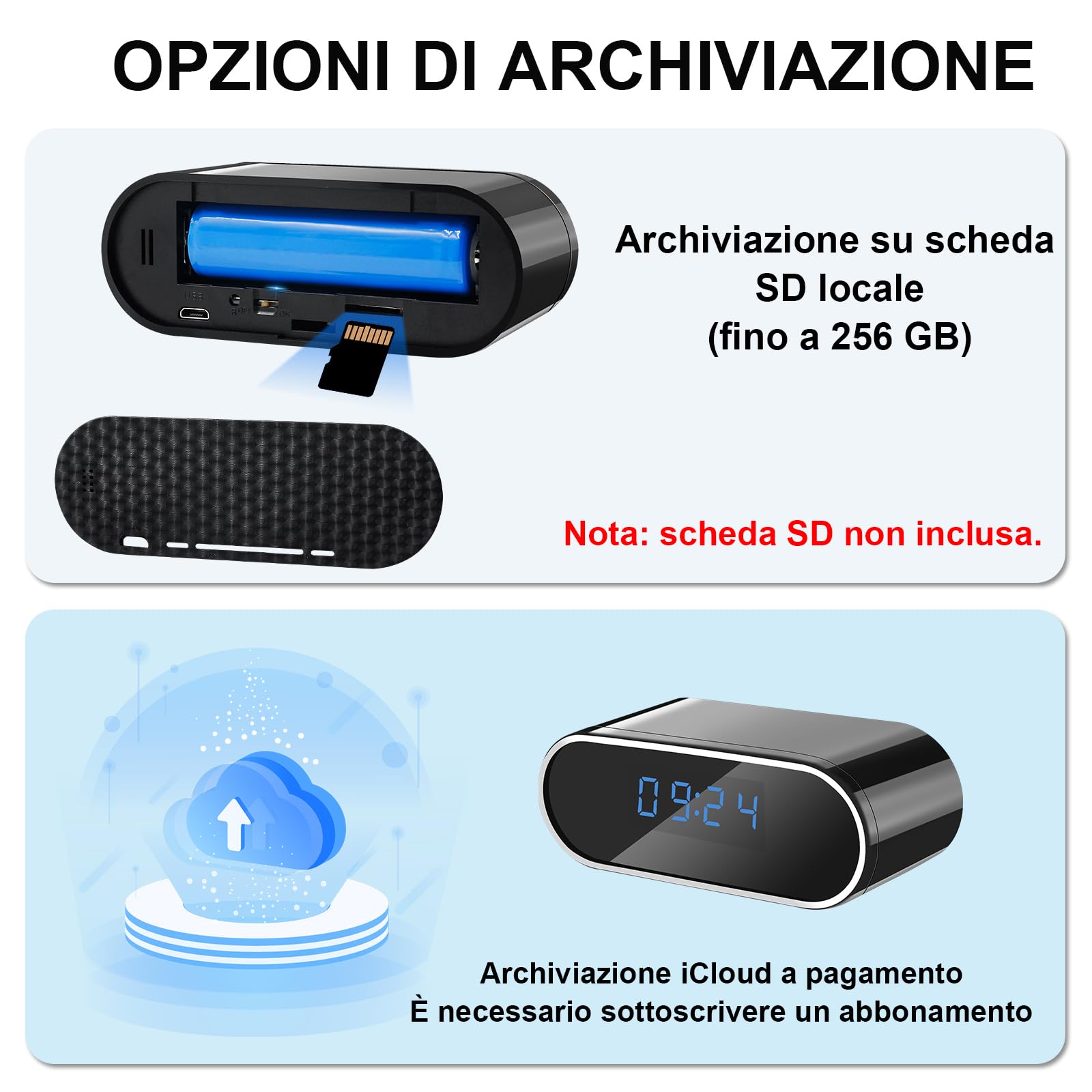 Telecamera Nascosta Wi-Fi 5G, Mini Telecamera Spia Wi-Fi Nascosta | Telecamera Spia Wi-Fi Nascosta con Grandangolo da 120°, Visione Notturna e Rilevamento del Movimento