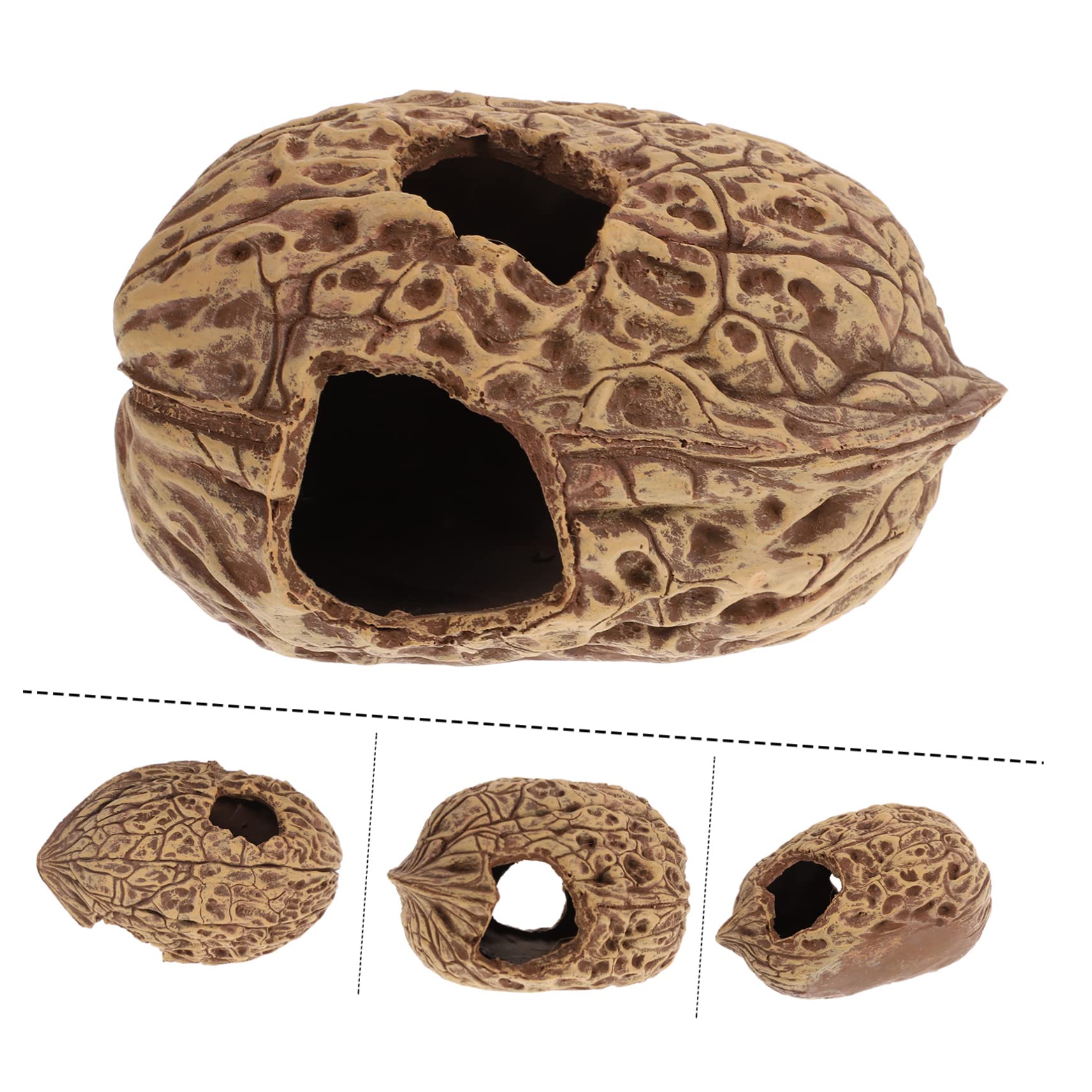 Mipcase Escondite De Nueces Cueva para Pecera Decoración para Acuario Cueva para Refugio para Peces Casa para Pecera